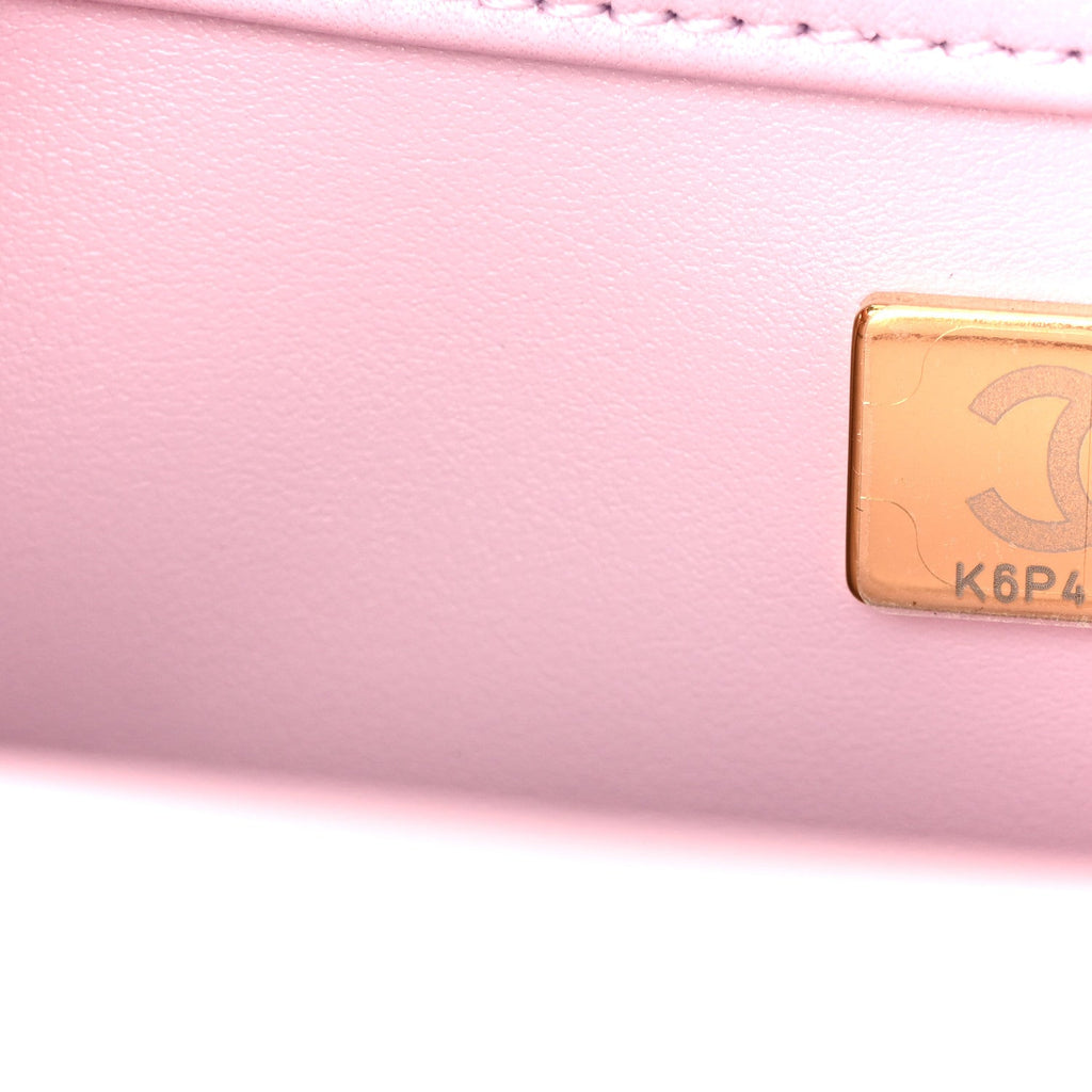 Chanel Lambskin Quilted Pearl Small Flap Light Purple