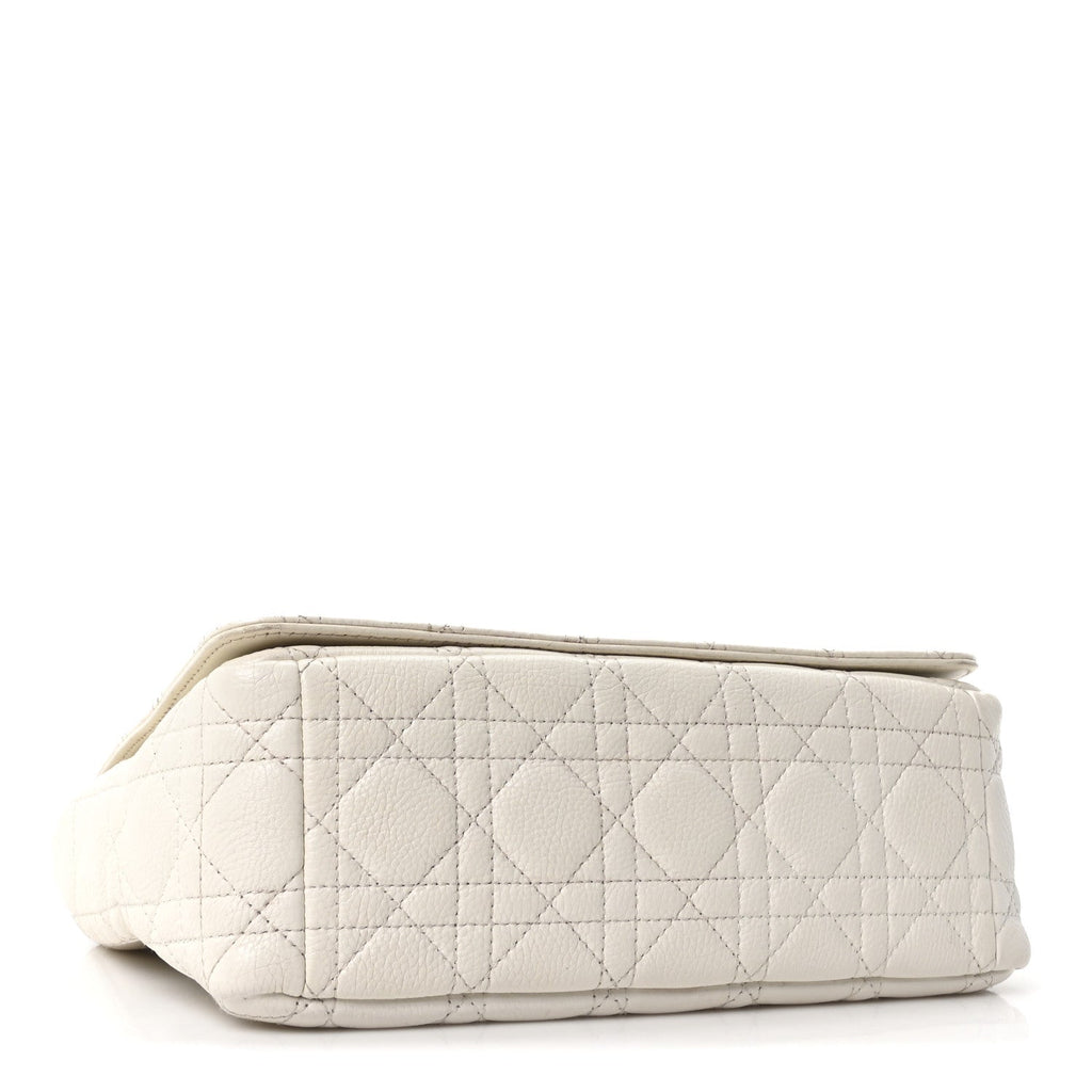 Christian Dior Supple Calfskin Cannage Medium Caro Bag Ivory