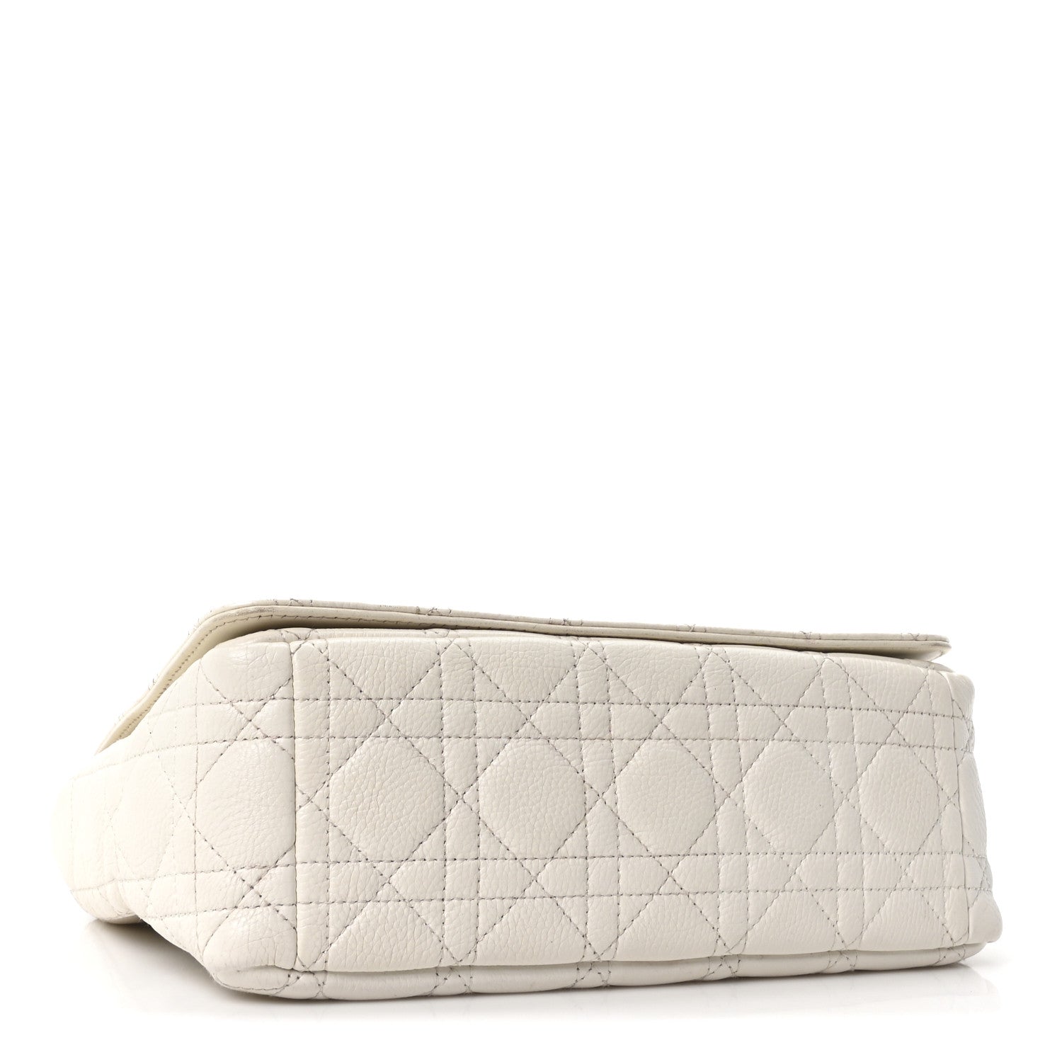 Christian Dior Supple Calfskin Cannage Medium Caro Bag Ivory
