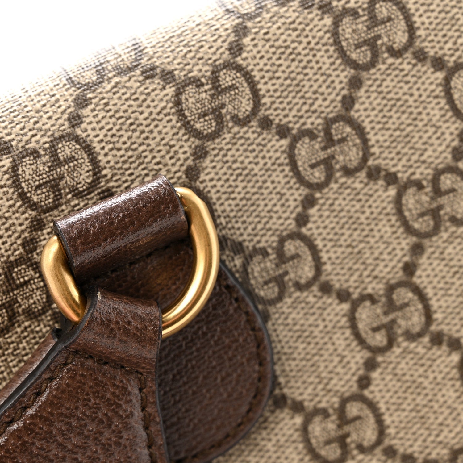 Gucci GG Supreme Monogram Web Medium Neo Vintage Flap Messenger Bag Beige New Acero