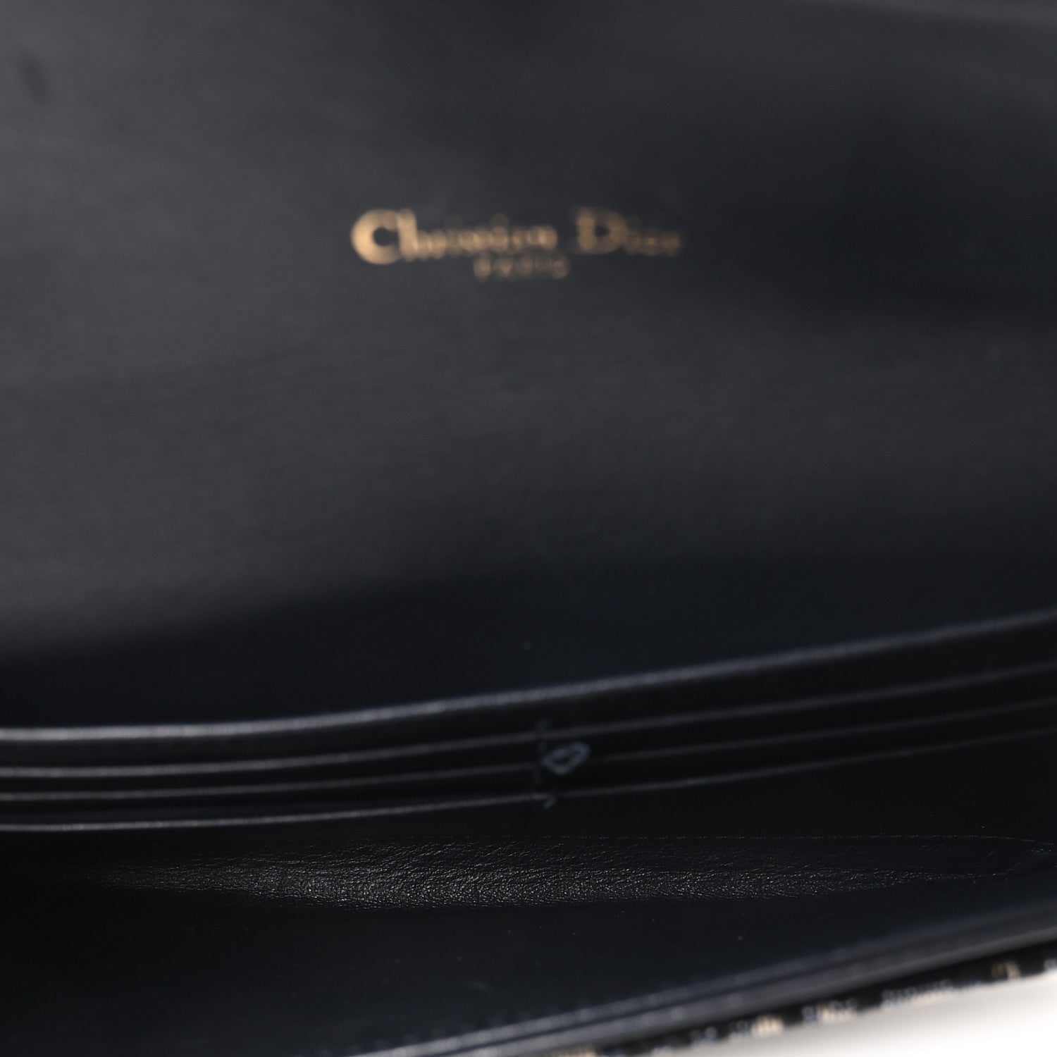 Christian Dior Oblique Saddle Chain Long Wallet Blue