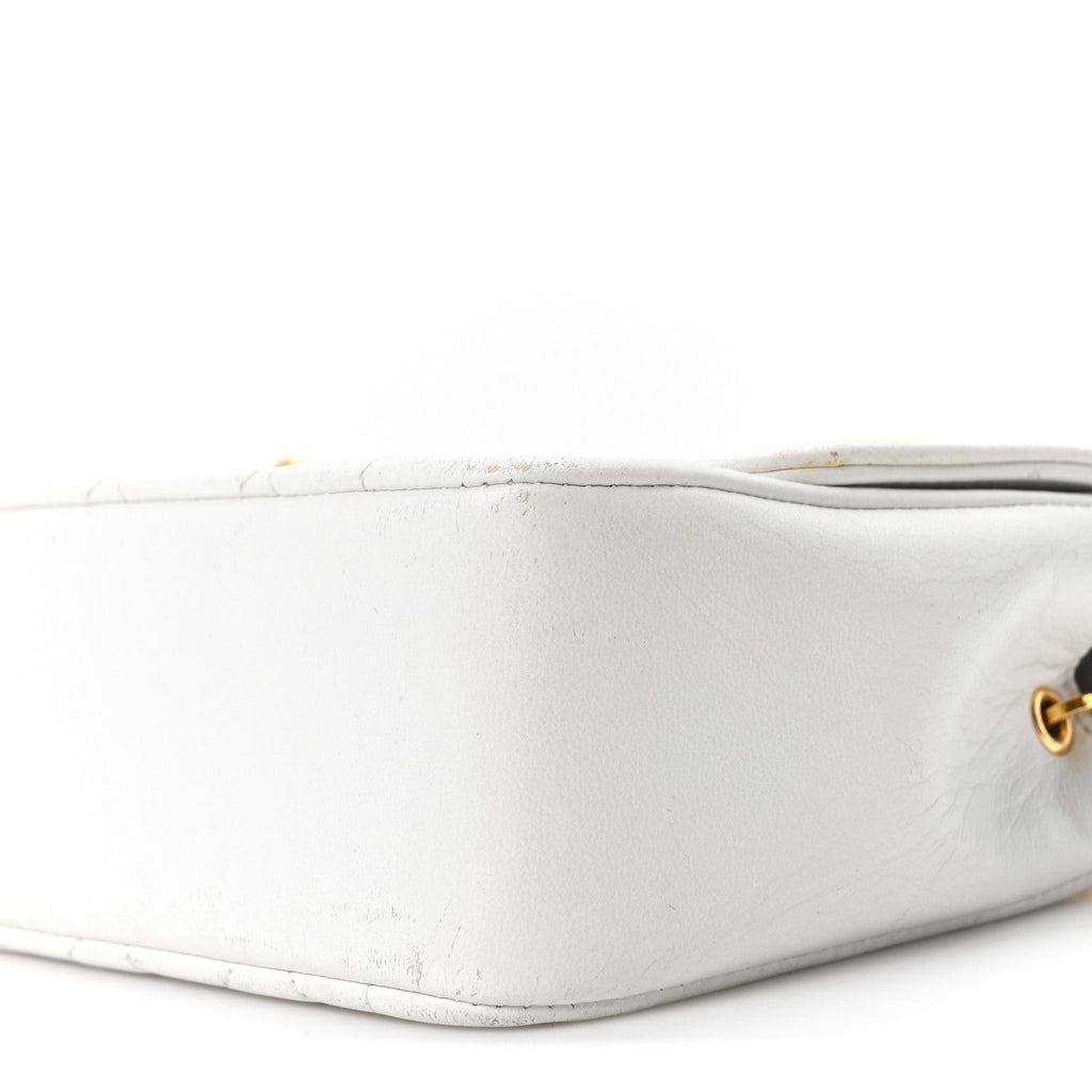 Chanel Lambskin Quilted Mini Flap Bag White