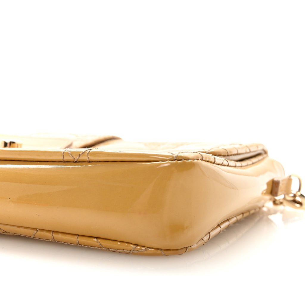 Christian Dior Patent Cannage Miss Dior Promenade Pouch Yellow