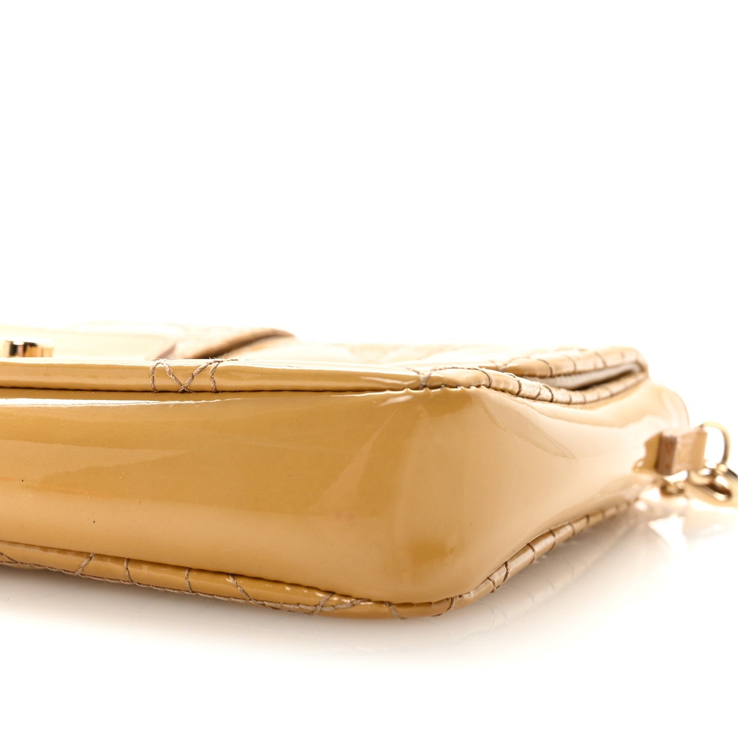 Christian Dior Patent Cannage Miss Dior Promenade Pouch Yellow