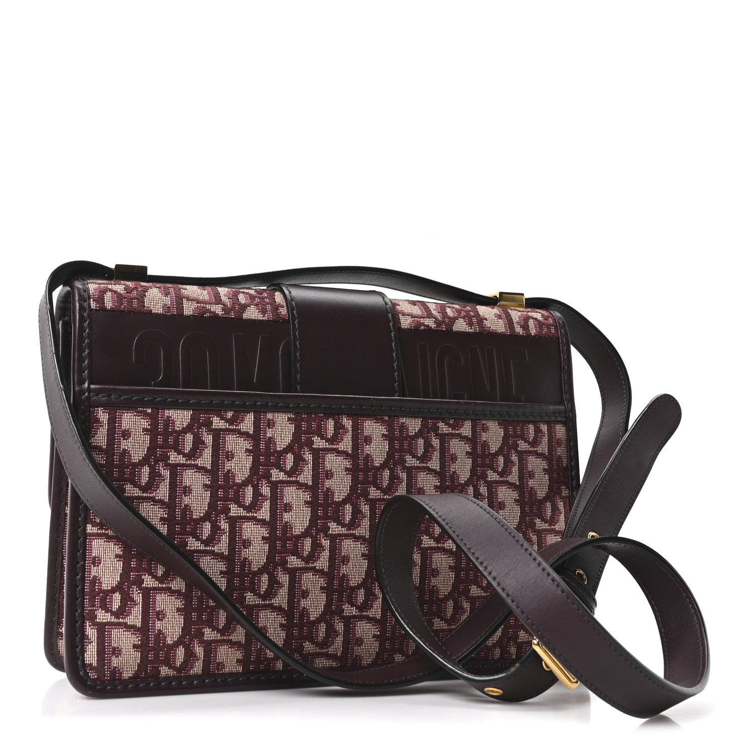 Christian Dior Oblique 30 Montaigne Flap Bag Burgundy