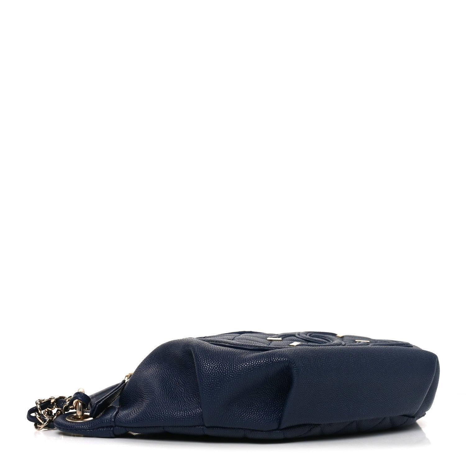 Chanel Caviar Quilted Filigree Waist Bag Blue