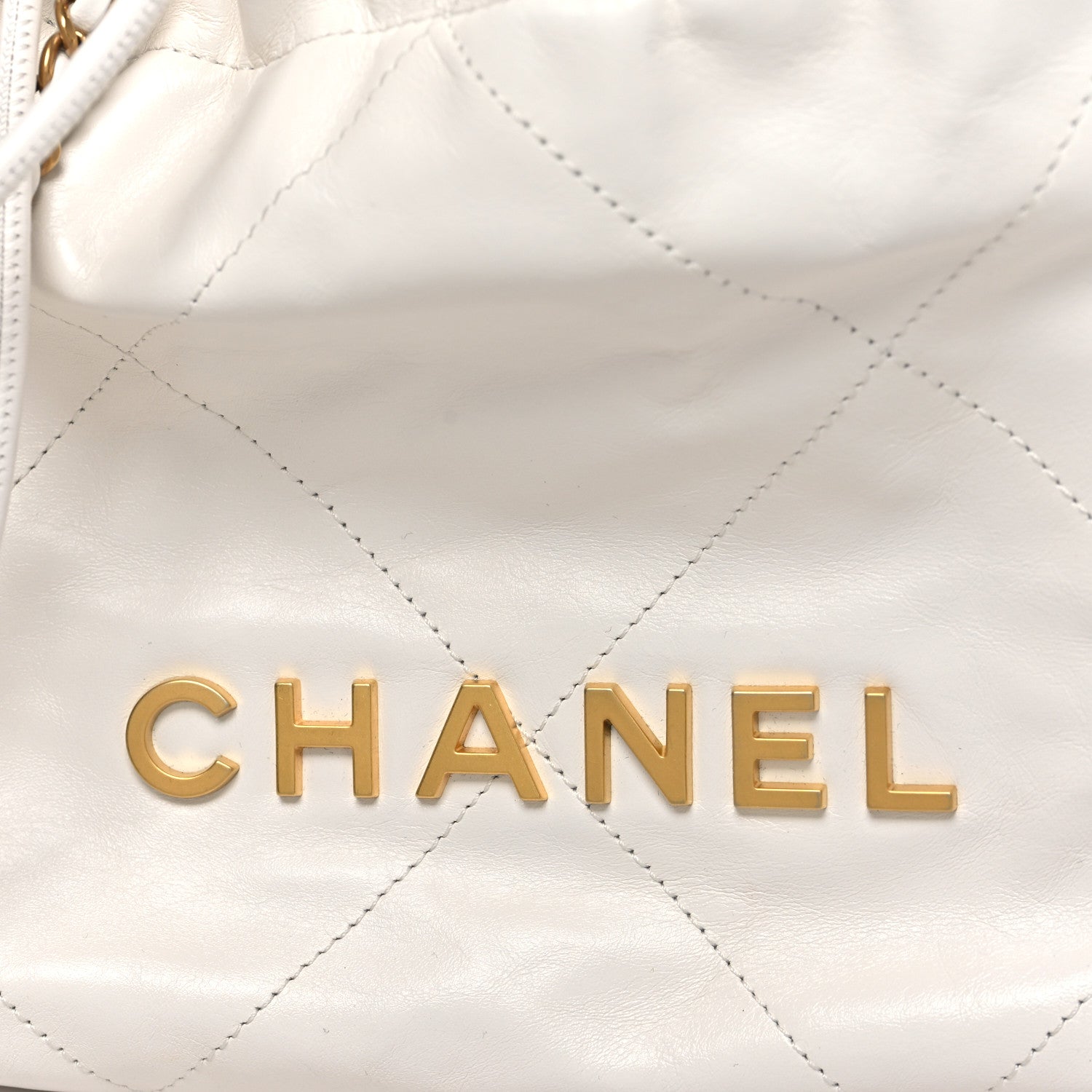 Chanel Shiny Calfskin Quilted Mini Chanel 22 White