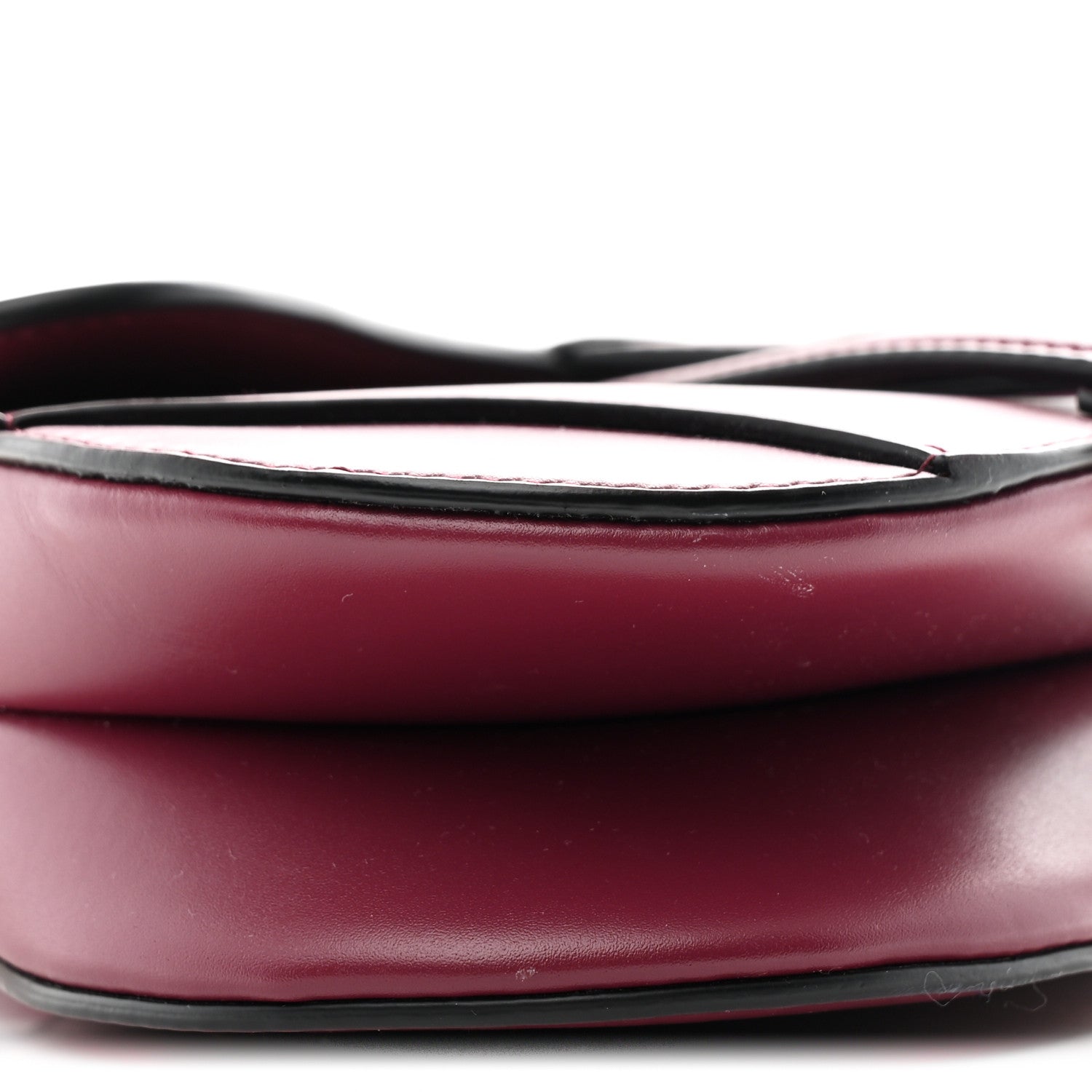 Christian Dior Supple Calfskin Mini Saddle Bag With Strap Purple