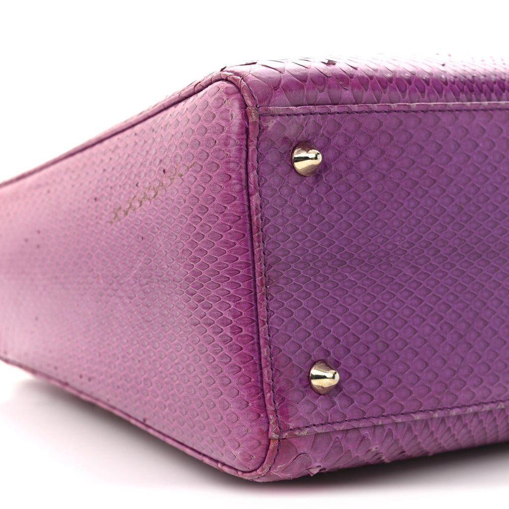 Christian Dior Snakeskin Medium Lady Dior Purple