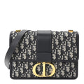 Christian Dior Oblique 30 Montaigne Flap Bag Blue