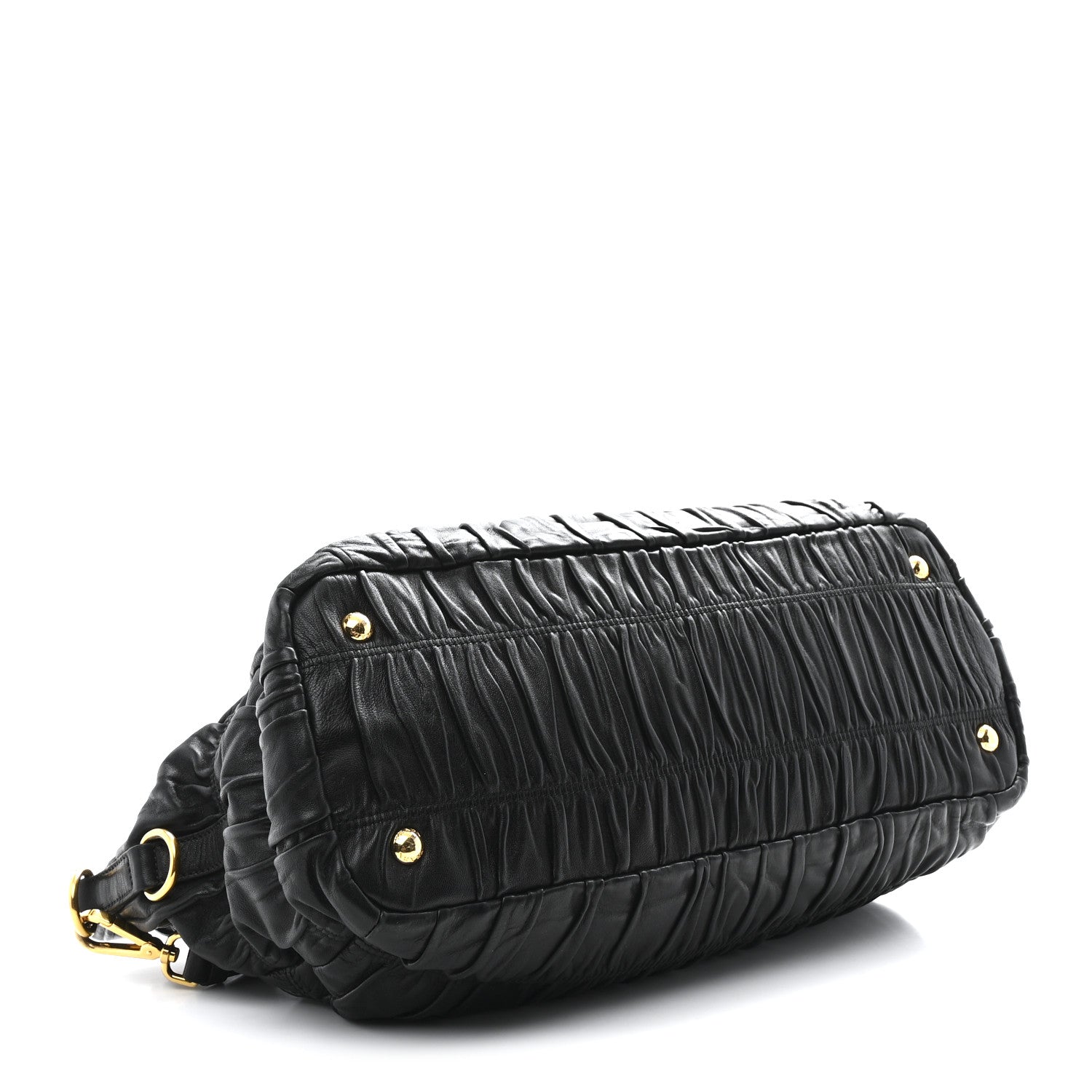 Prada Nappa Gaufre Top Handle Satchel Black