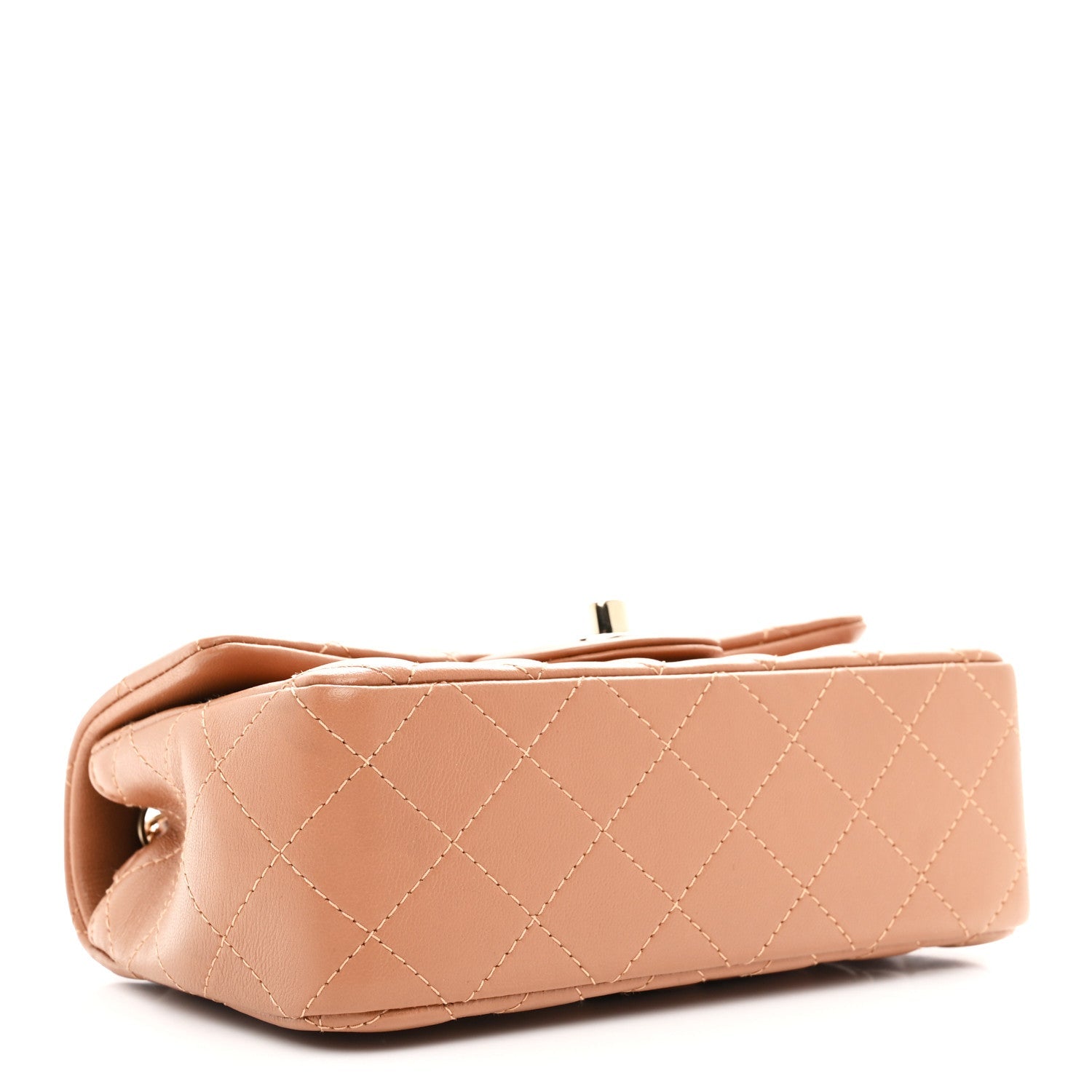 Chanel Lambskin Quilted Mini Rectangular Flap Brown