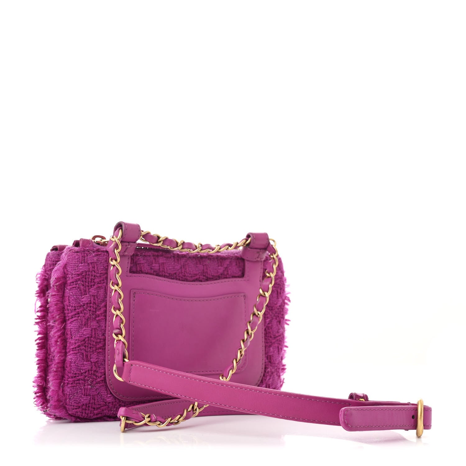 Chanel Wool Tweed Giant Logo Waist Bag Magenta