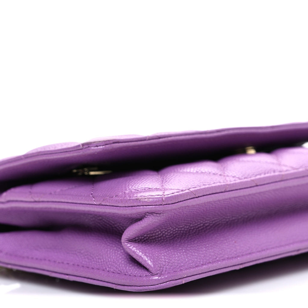 Chanel Caviar Quilted Wallet On Chain WOC Purple