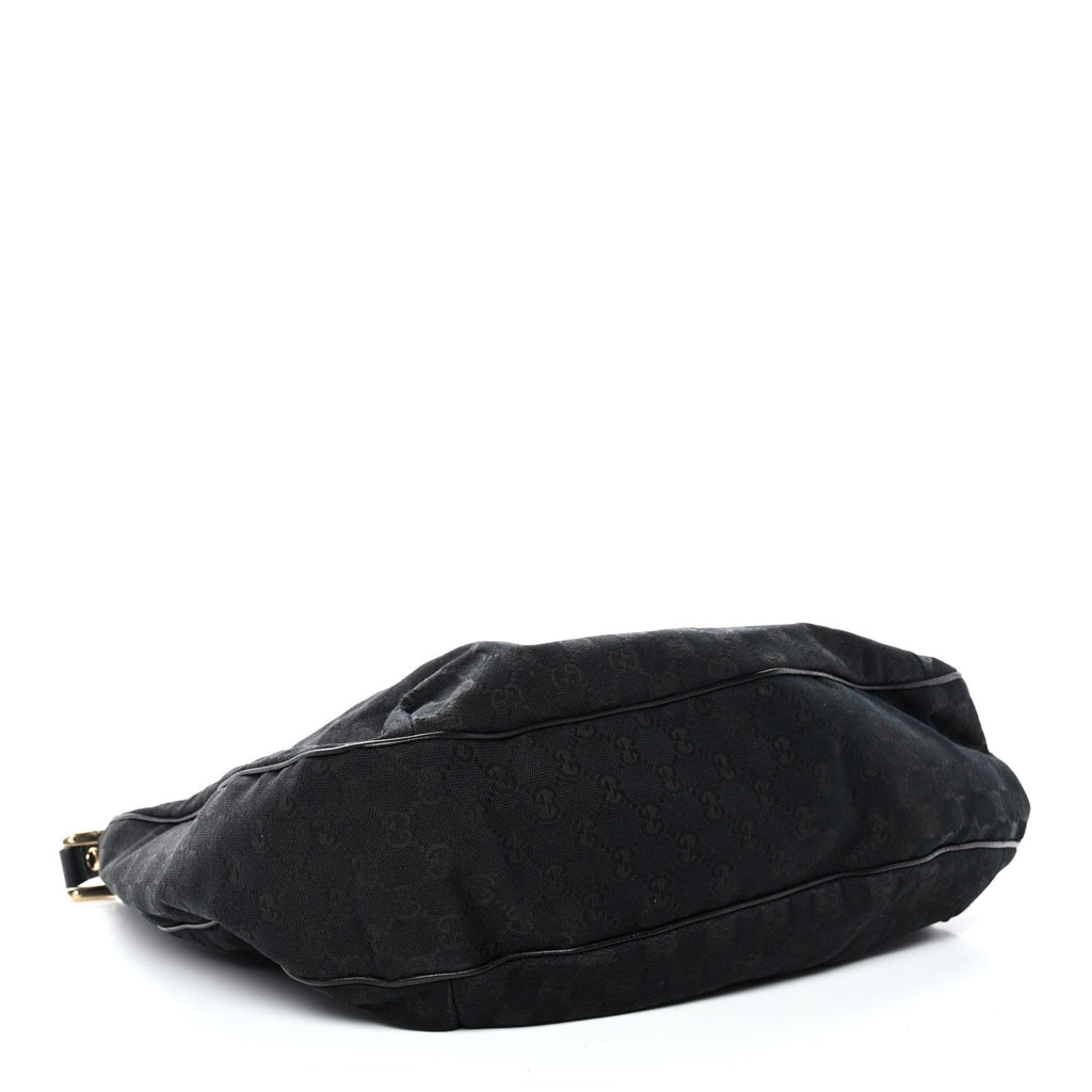 Gucci Monogram Large New Ladies Web Hobo Black