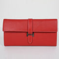 Hermes Wallet H2035 Wallet Lambskin Red