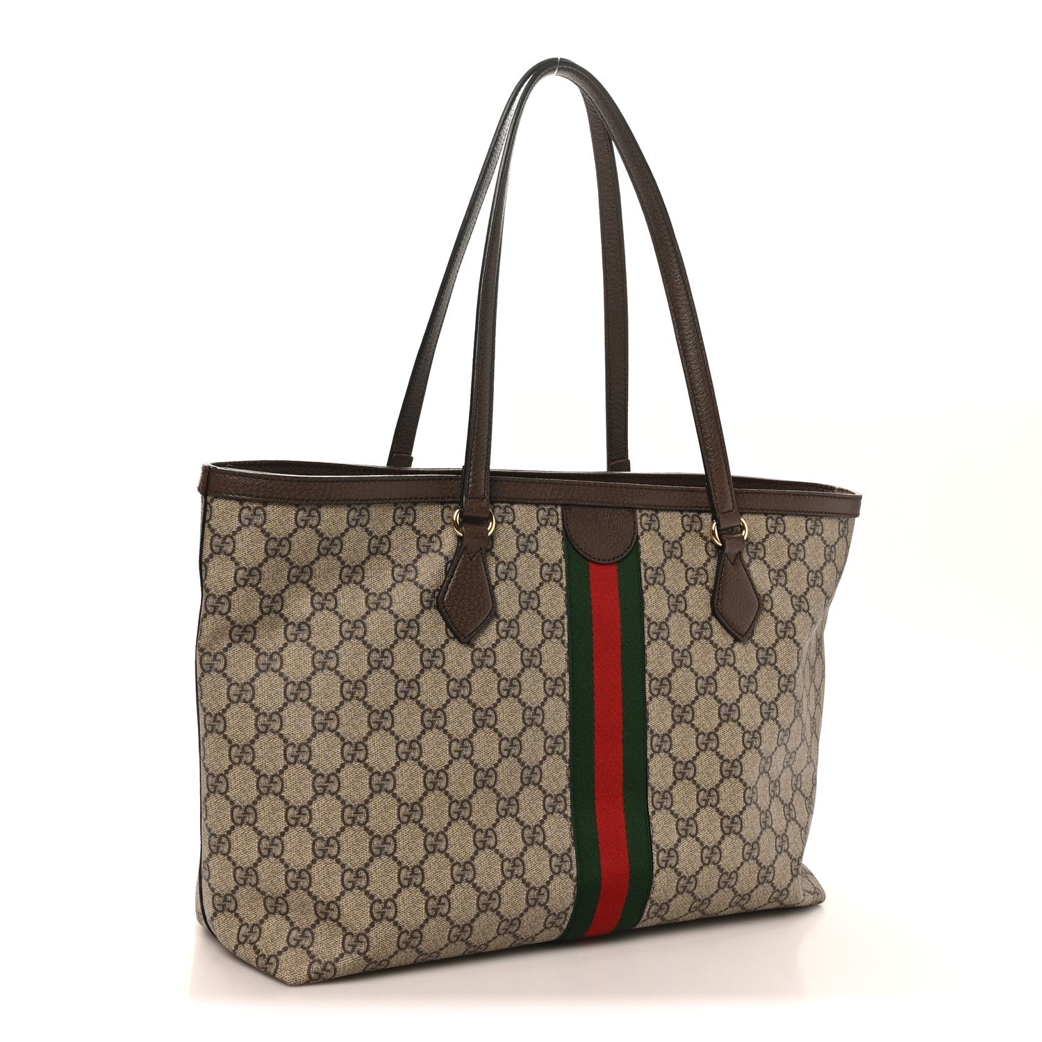 Gucci GG Supreme Monogram Medium Ophidia Shopping Tote Brown