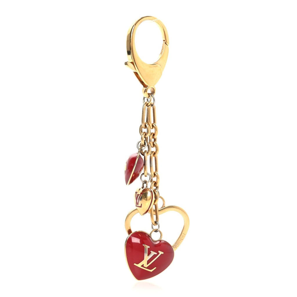 Louis Vuitton Coeurs Heart Bag Charm Key Holder Red