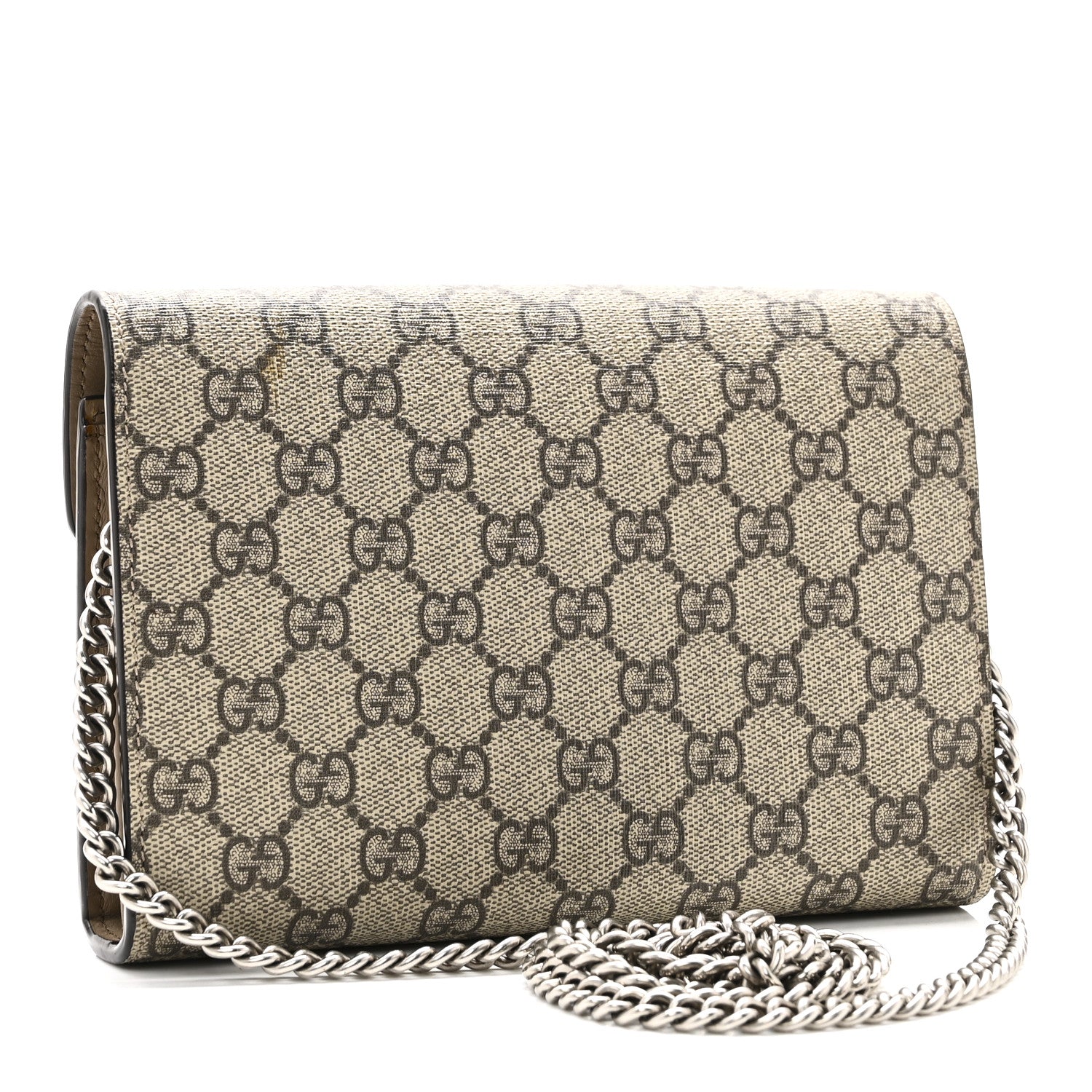 Gucci GG Supreme Monogram Mini Dionysus Chain Wallet Beige Taupe