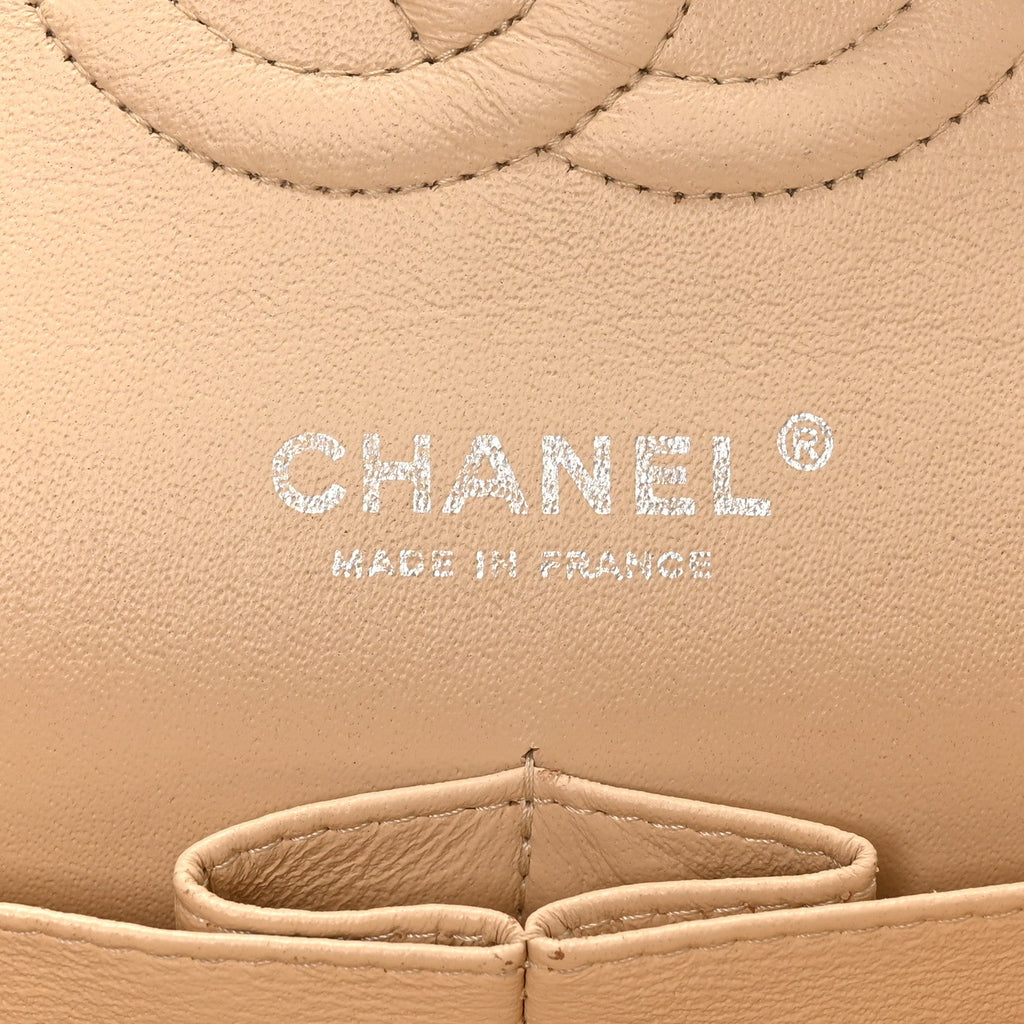 Chanel Caviar Quilted Medium Double Flap Beige