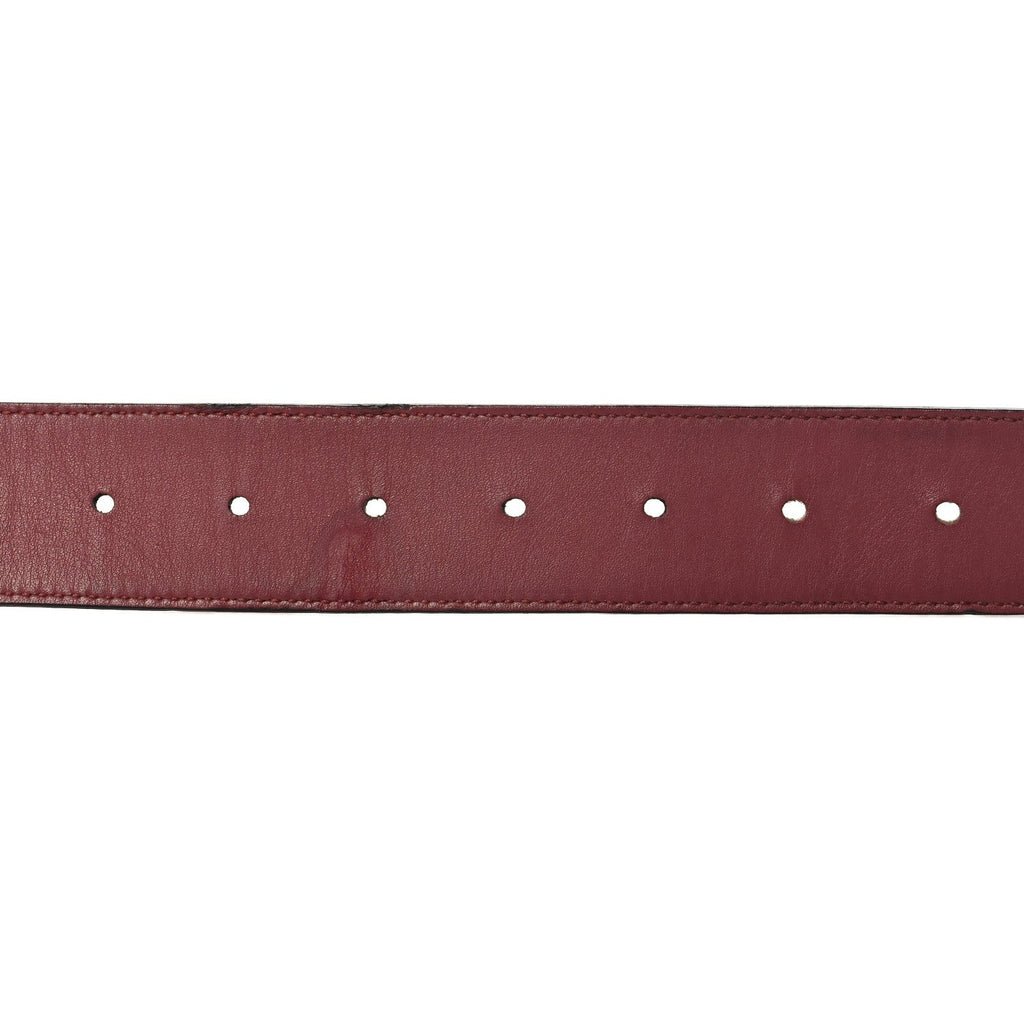 Gucci GG Supreme Monogram Blooms Moon Calfskin Interlocking G 37mm Belt 95 38 Beige Ebony Multicolor Dry Rose