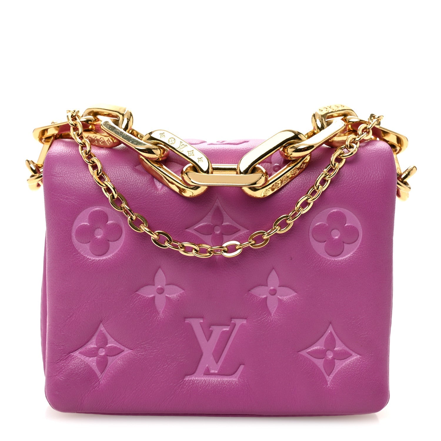 Louis Vuitton Lambskin Embossed Monogram Coussin Belt Bag Orchid