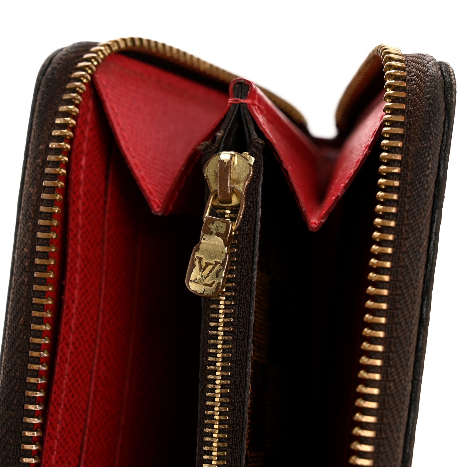 Louis Vuitton Damier Ebene Clemence Wallet Cherry