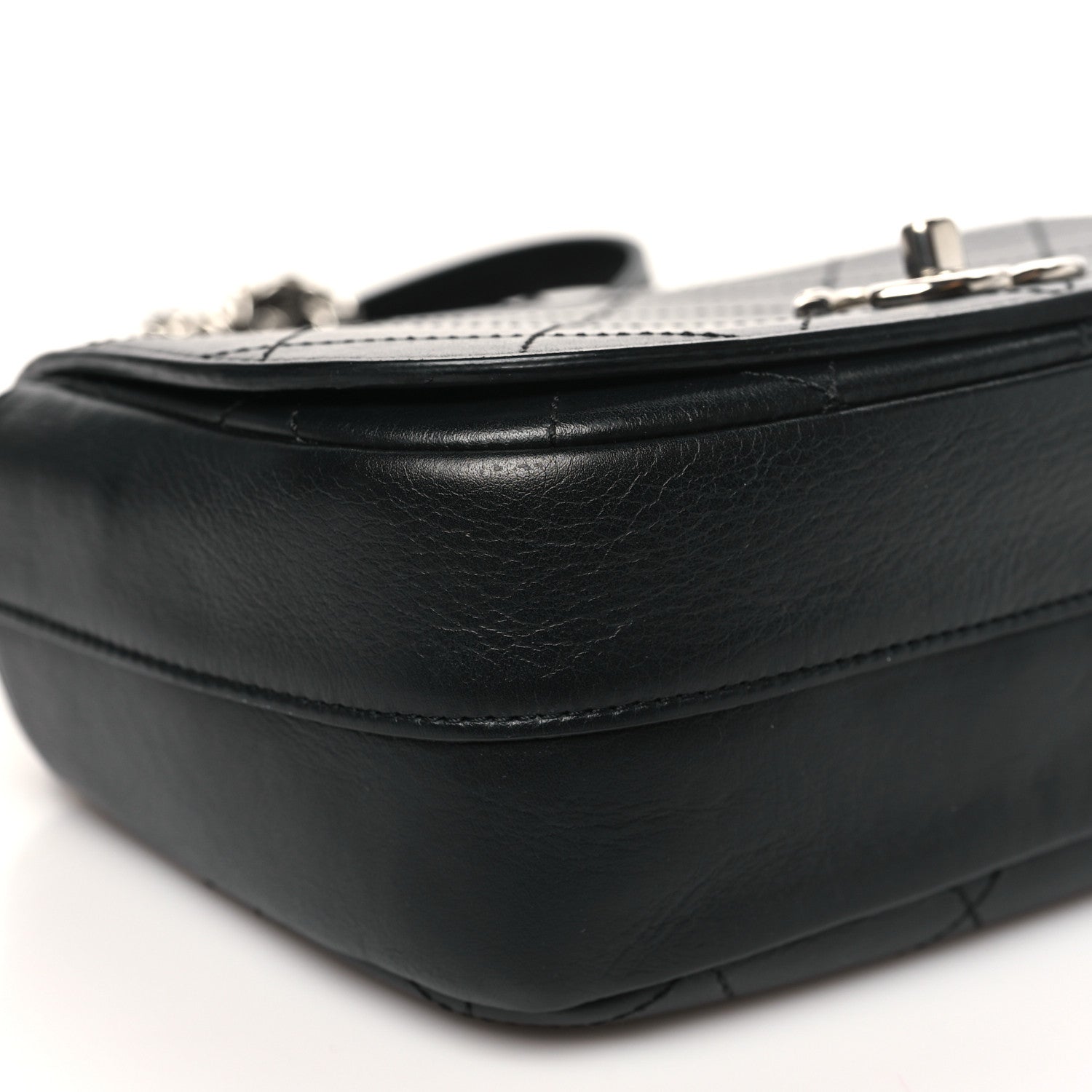 Chanel Calfskin Stitched Small Ring My Bag Flap Crossbody Bag Black
