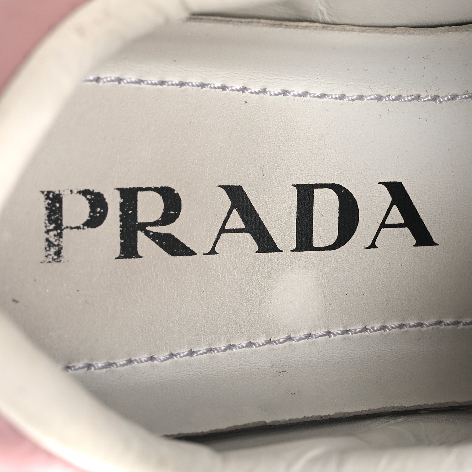 Prada Vitello Soft Logo 45mm Platform Sneakers 35.5 White Pink