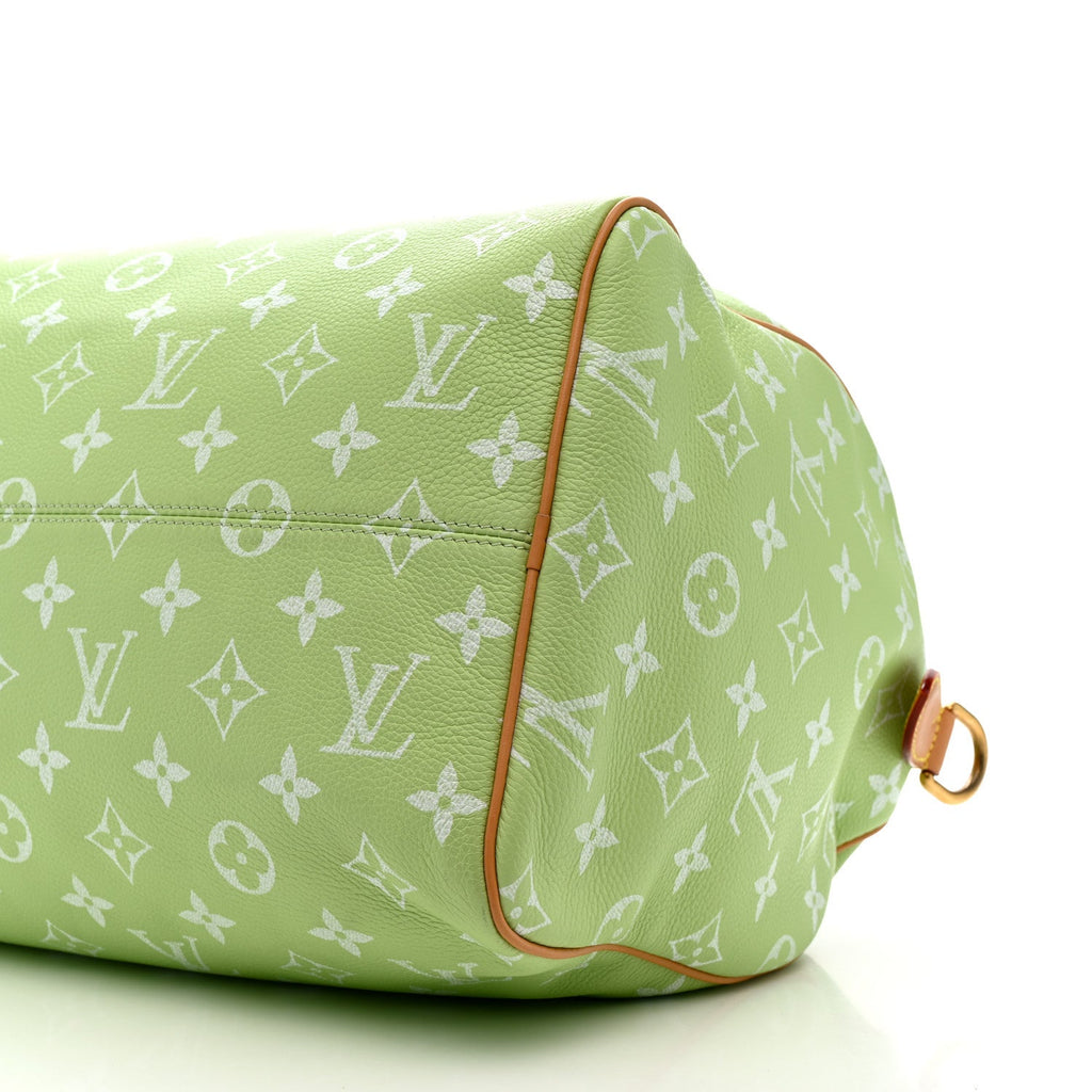 Louis Vuitton Calfskin Monogram Speedy P9 Bandouliere 40 Frozen Lime