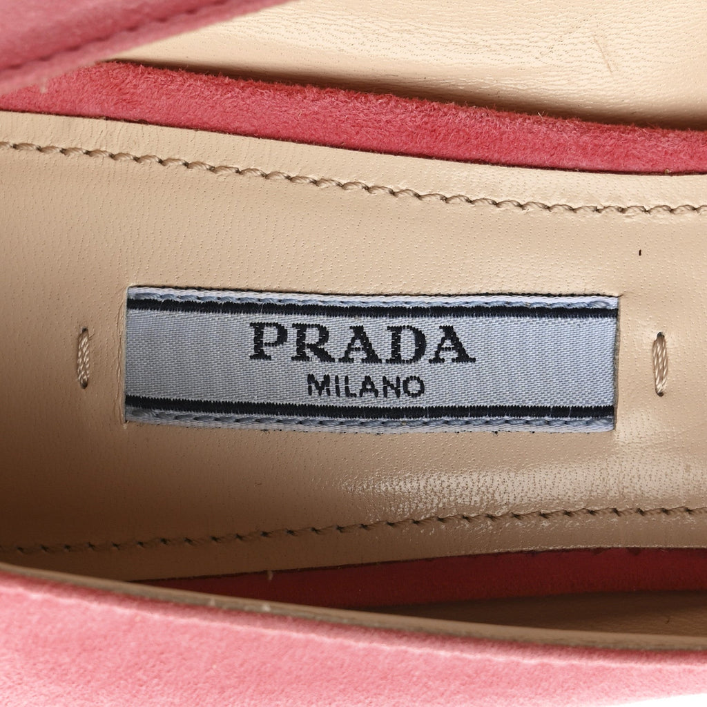 Prada Camoscio Basic 90mm Pumps 37 Geranio