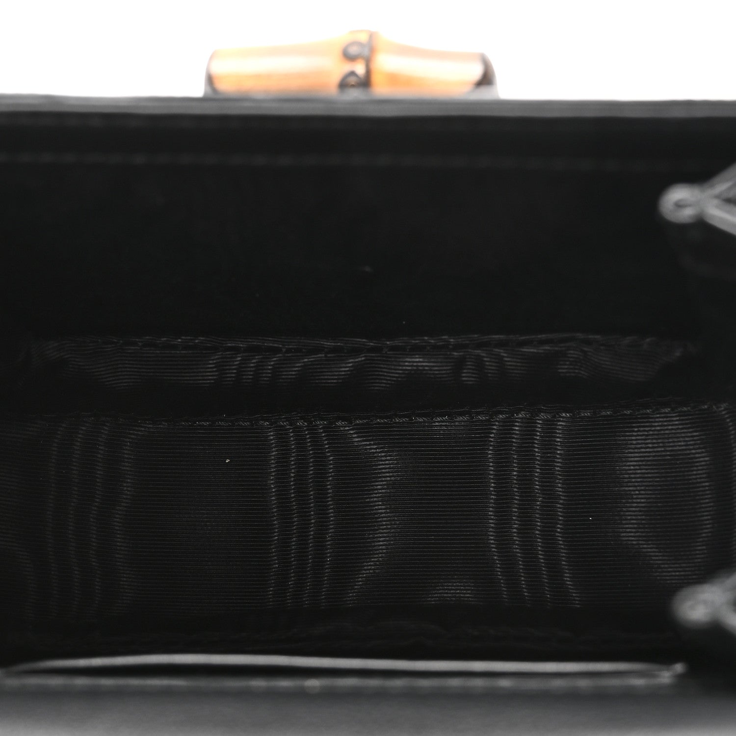 Gucci Sequin Lizard Embossed GG Mini Bamboo 1947 Top Handle Chain Bag Black White