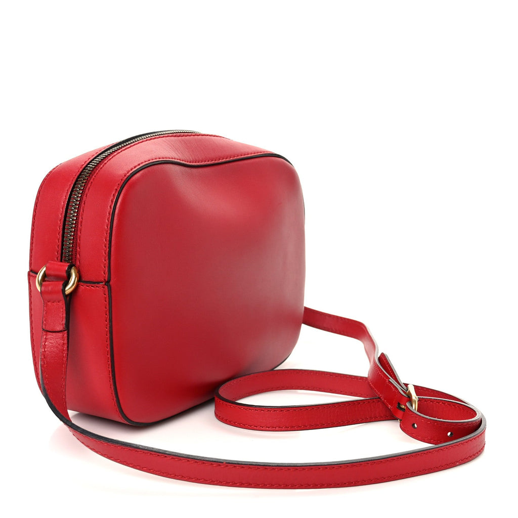 Gucci Calfskin Web Small Webby Bee Shoulder Bag Red