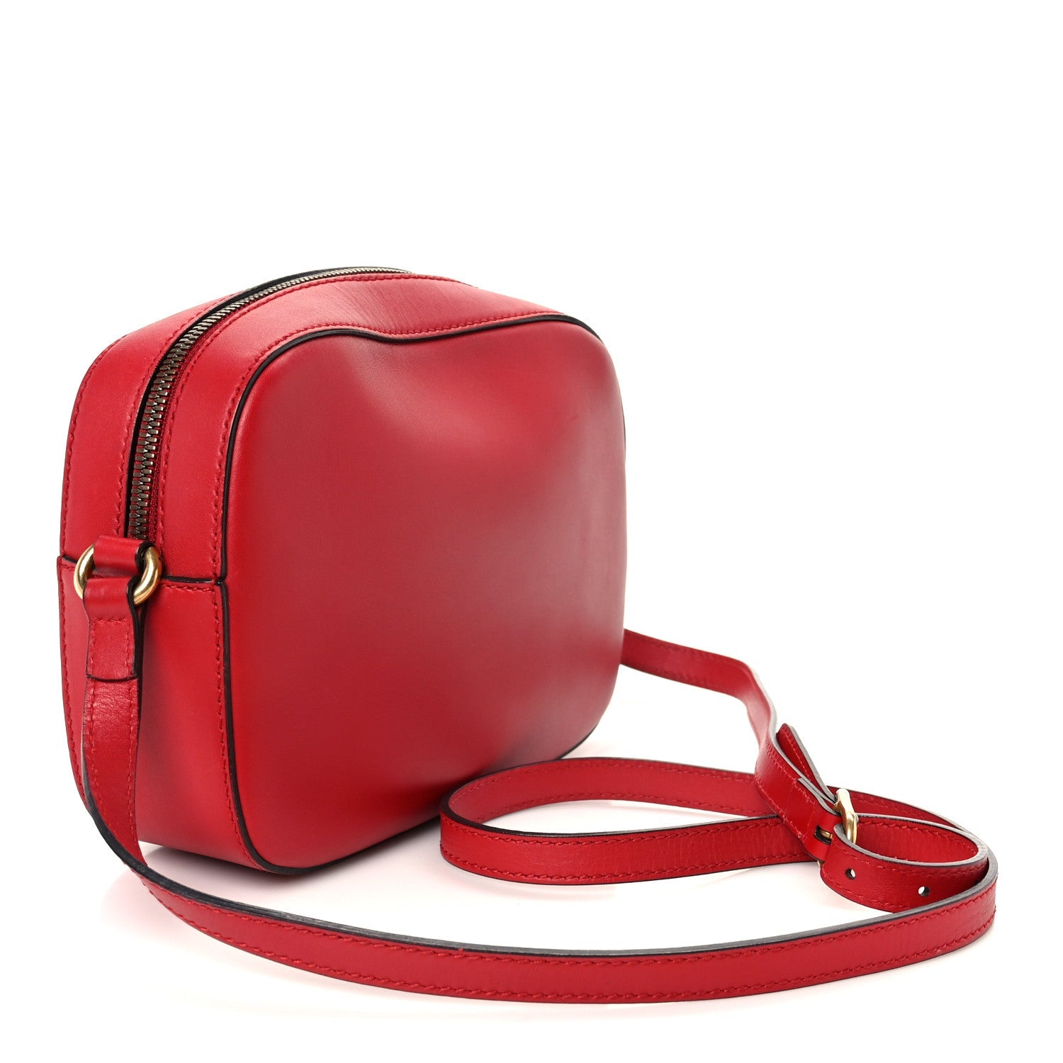 Gucci Calfskin Web Small Webby Bee Shoulder Bag Red