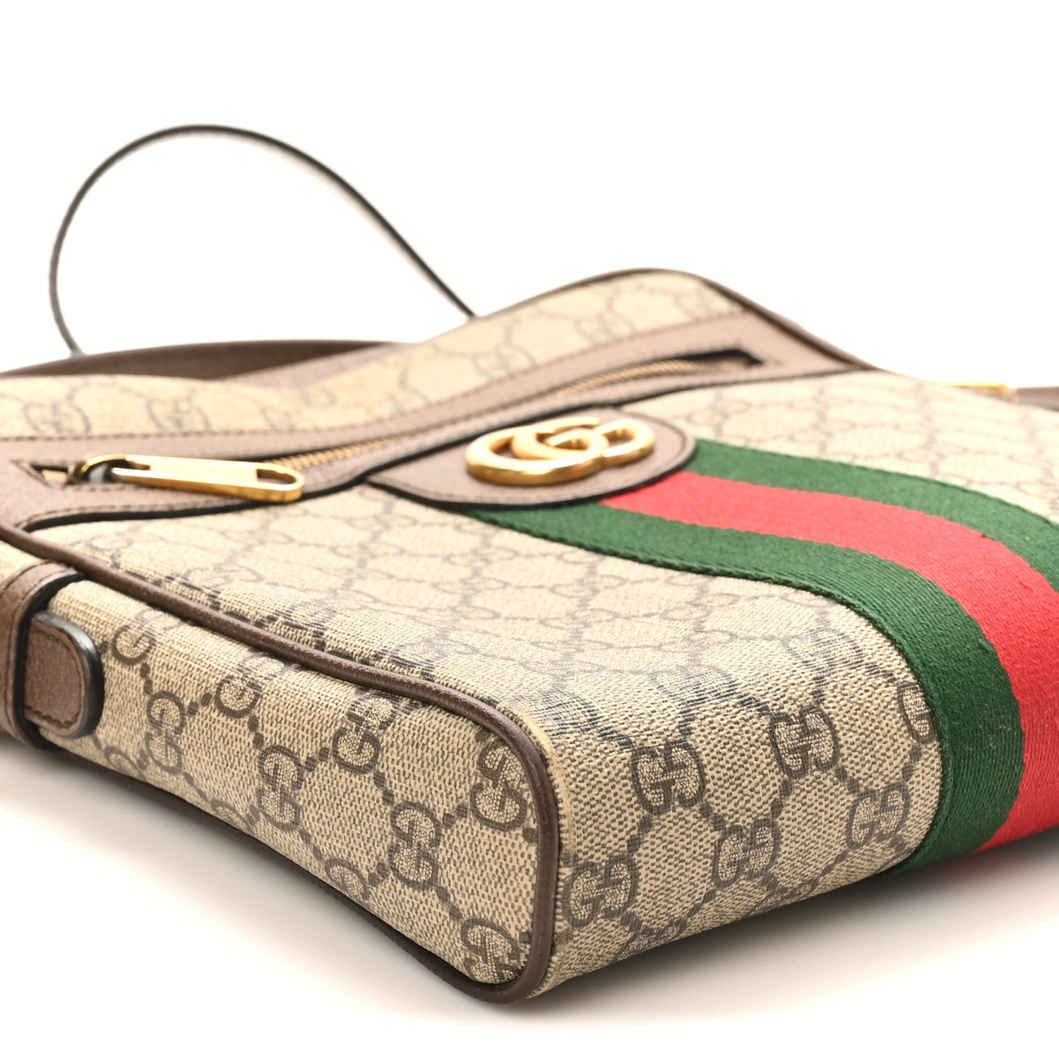 Gucci GG Supreme Monogram Web Small Ophidia Messenger Bag Brown