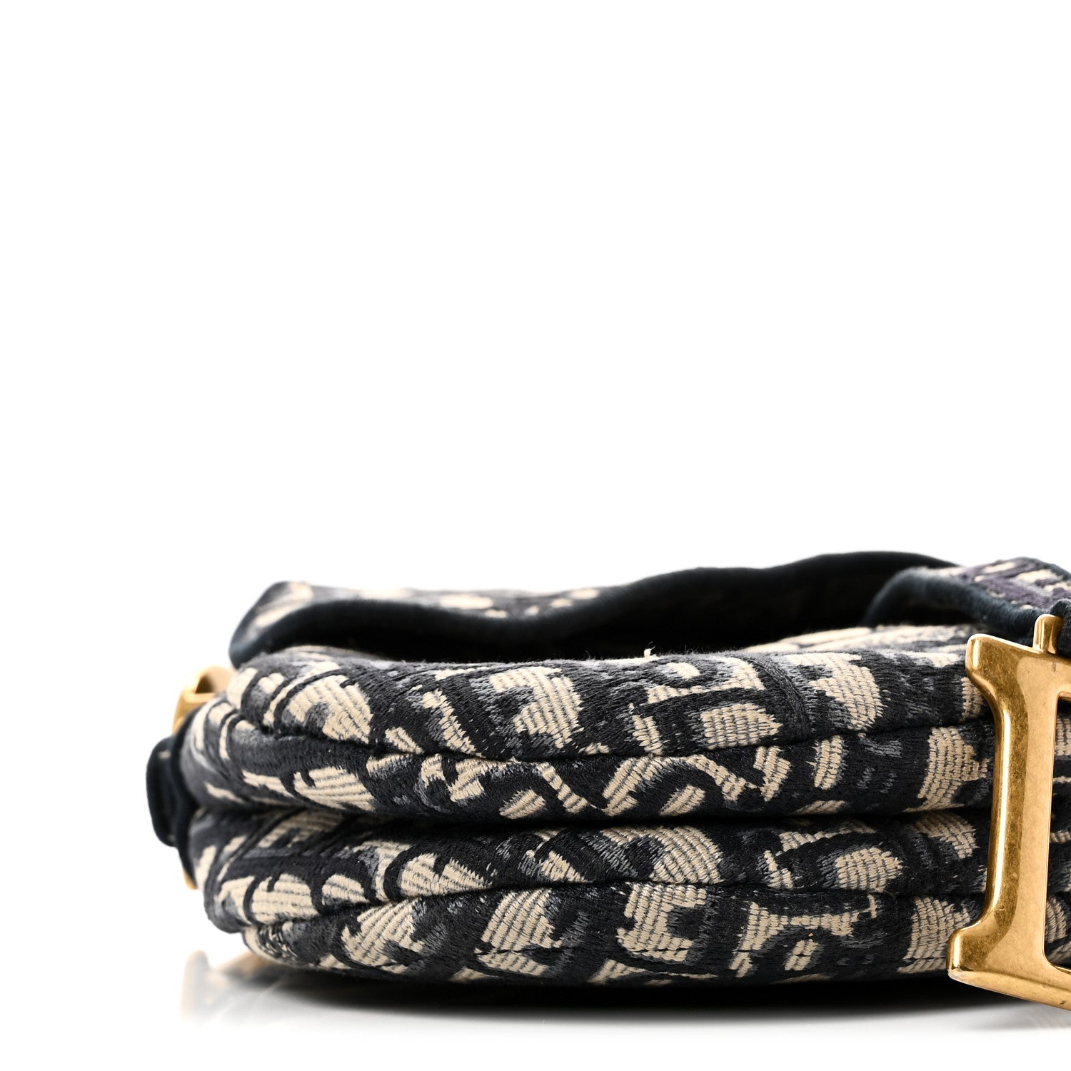 Christian Dior Oblique Embroidered Saddle Bag Blue