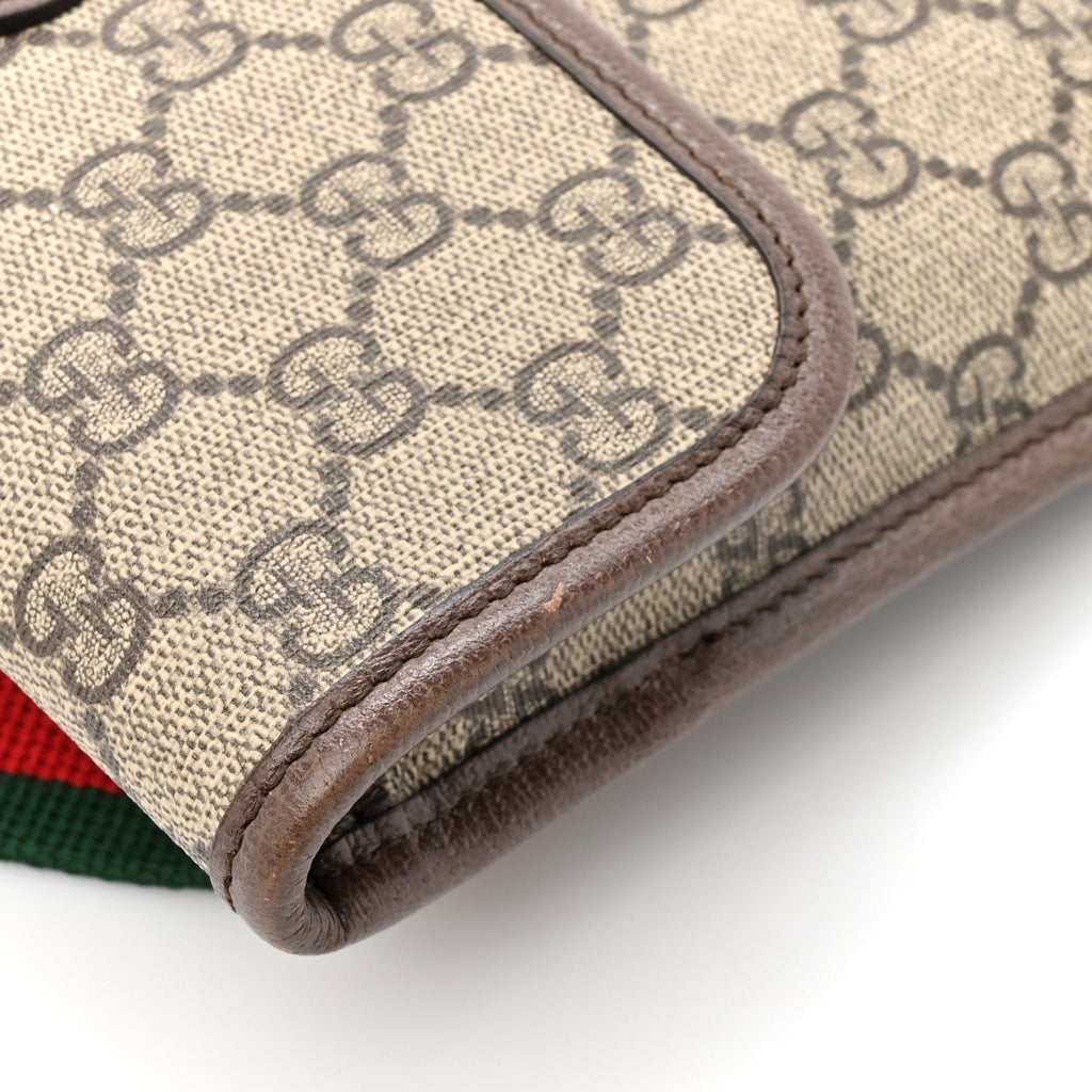 Gucci GG Supreme Monogram Neo Vintage Web Belt Bag Brown