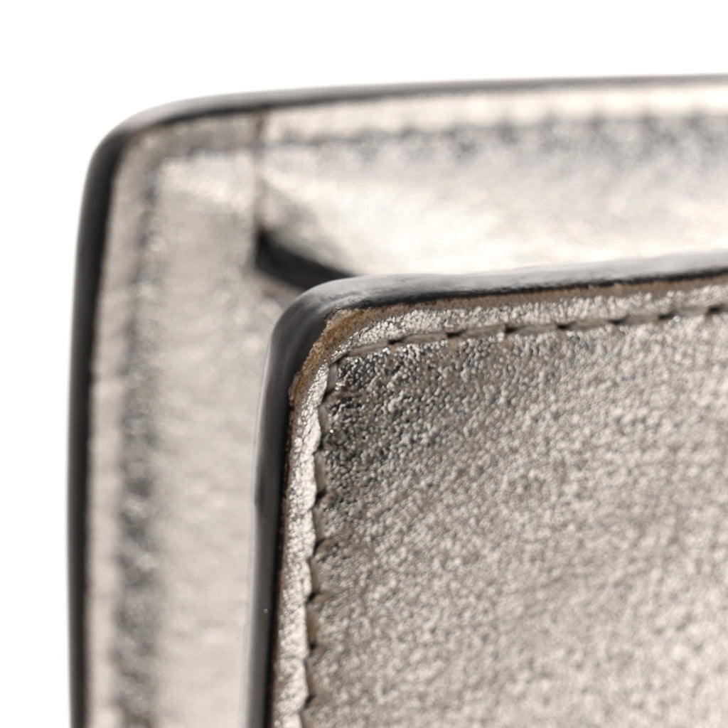 Gucci Metallic Calfskin Super Mini Dionysus Shoulder Bag Silver