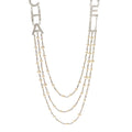 Pearl Crystal Cha-Nel Logo Necklace Gold