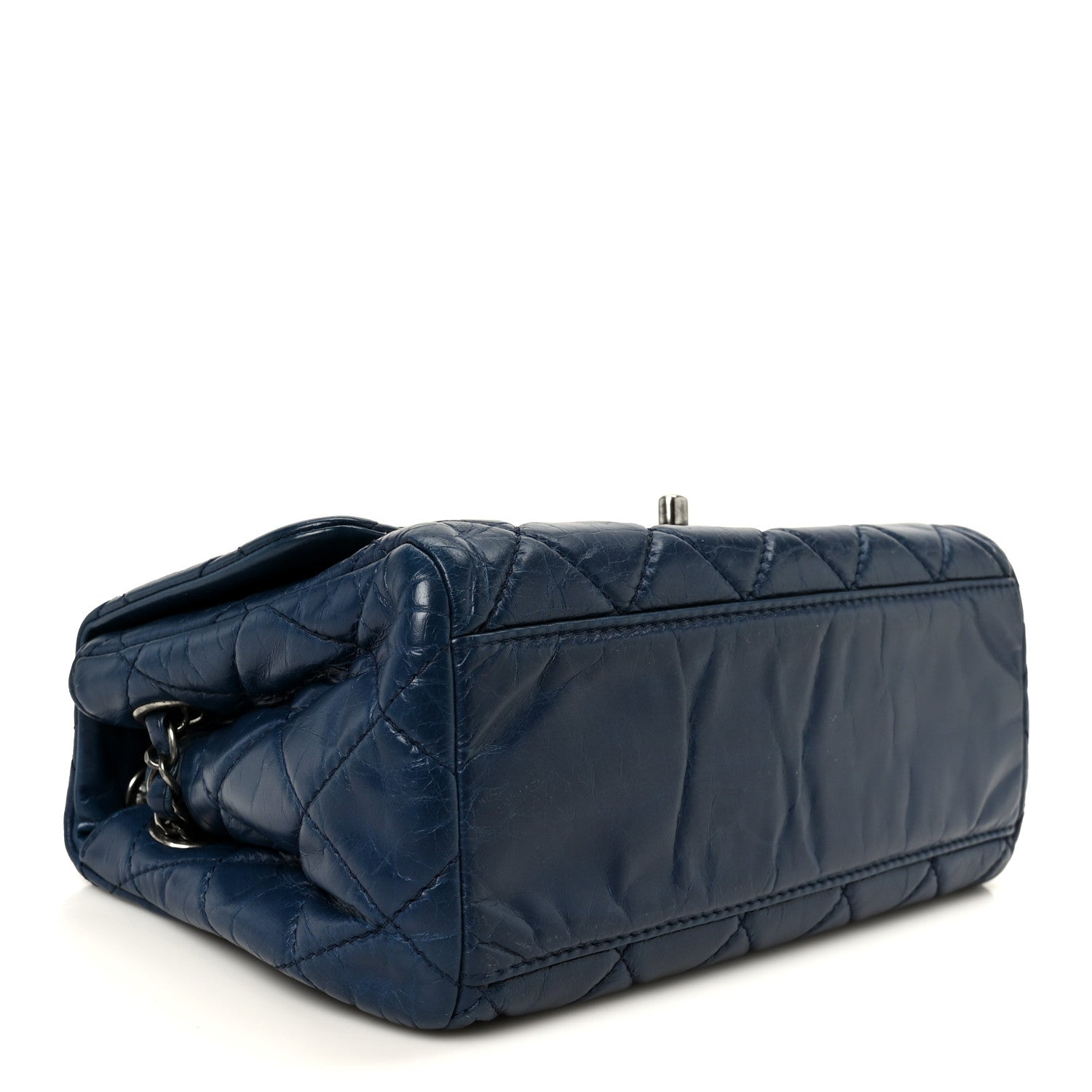 Chanel Glazed Calfskin Quilted Medium Coco Soft Flap Navy