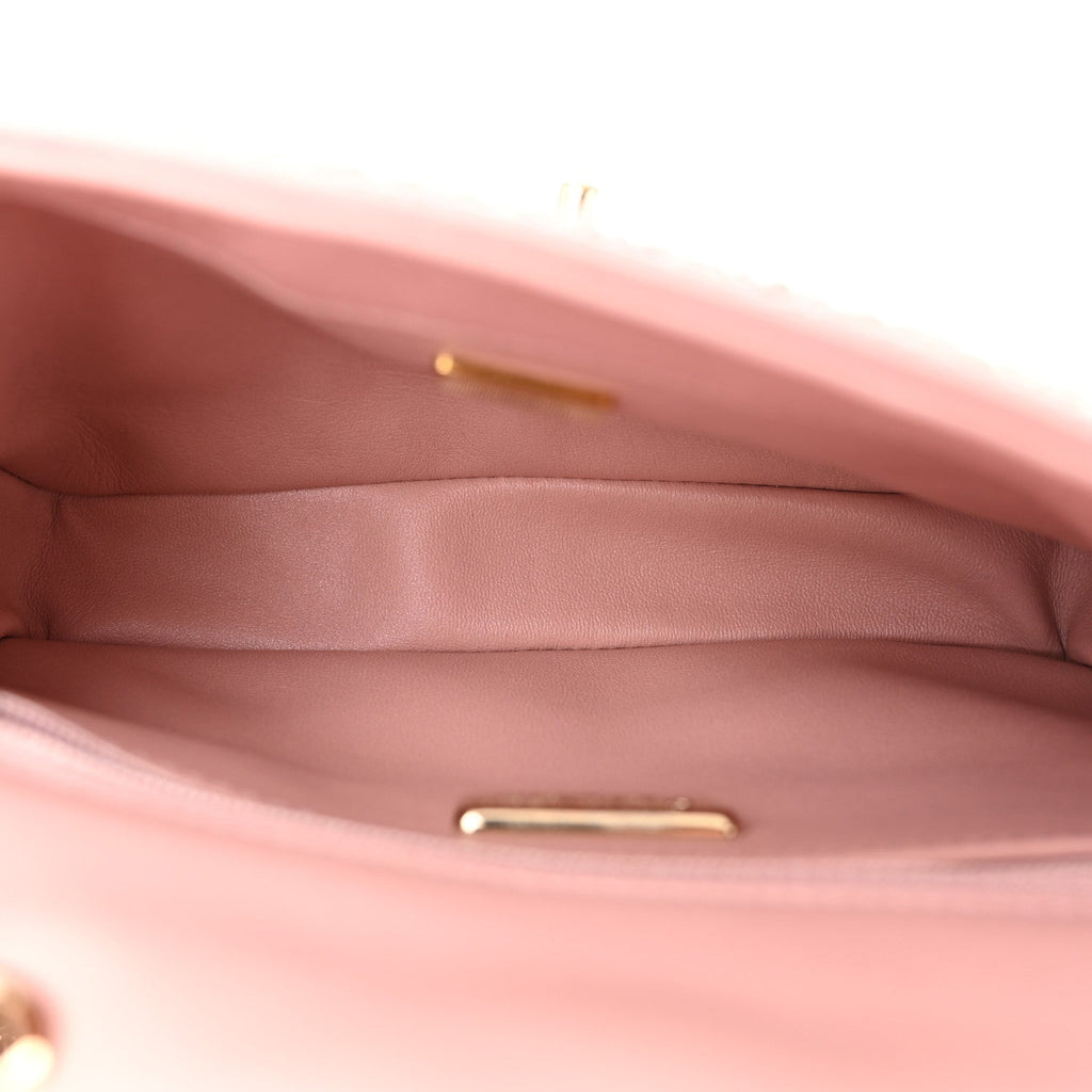 Chanel Lambskin Crystal Diamante Small Flap Light Pink