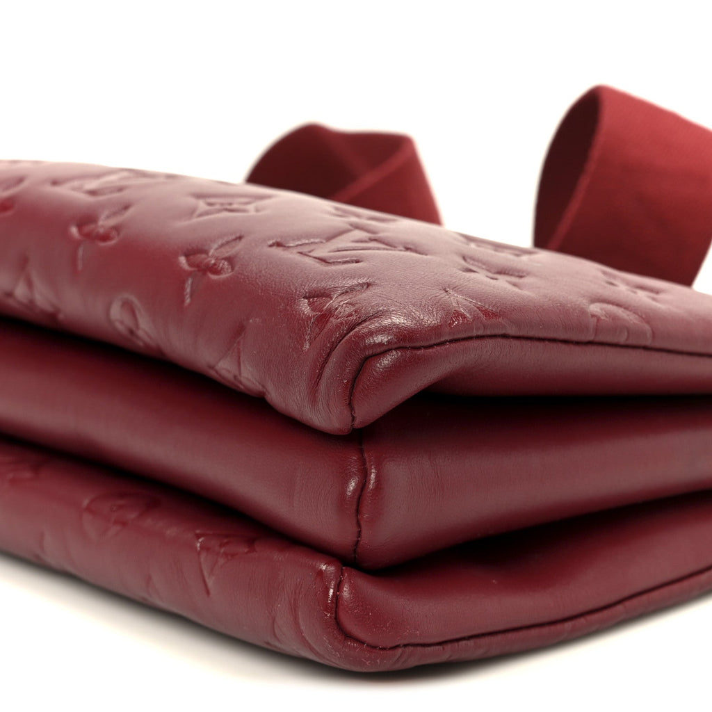 Louis Vuitton Lambskin Embossed Monogram Coussin PM Wine