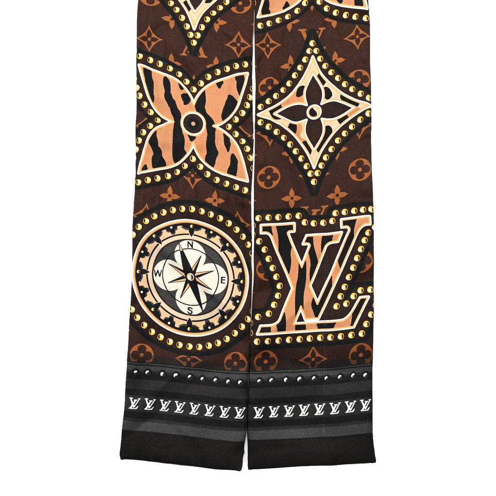 Louis Vuitton Silk Monogram LV World Bandeau Brown