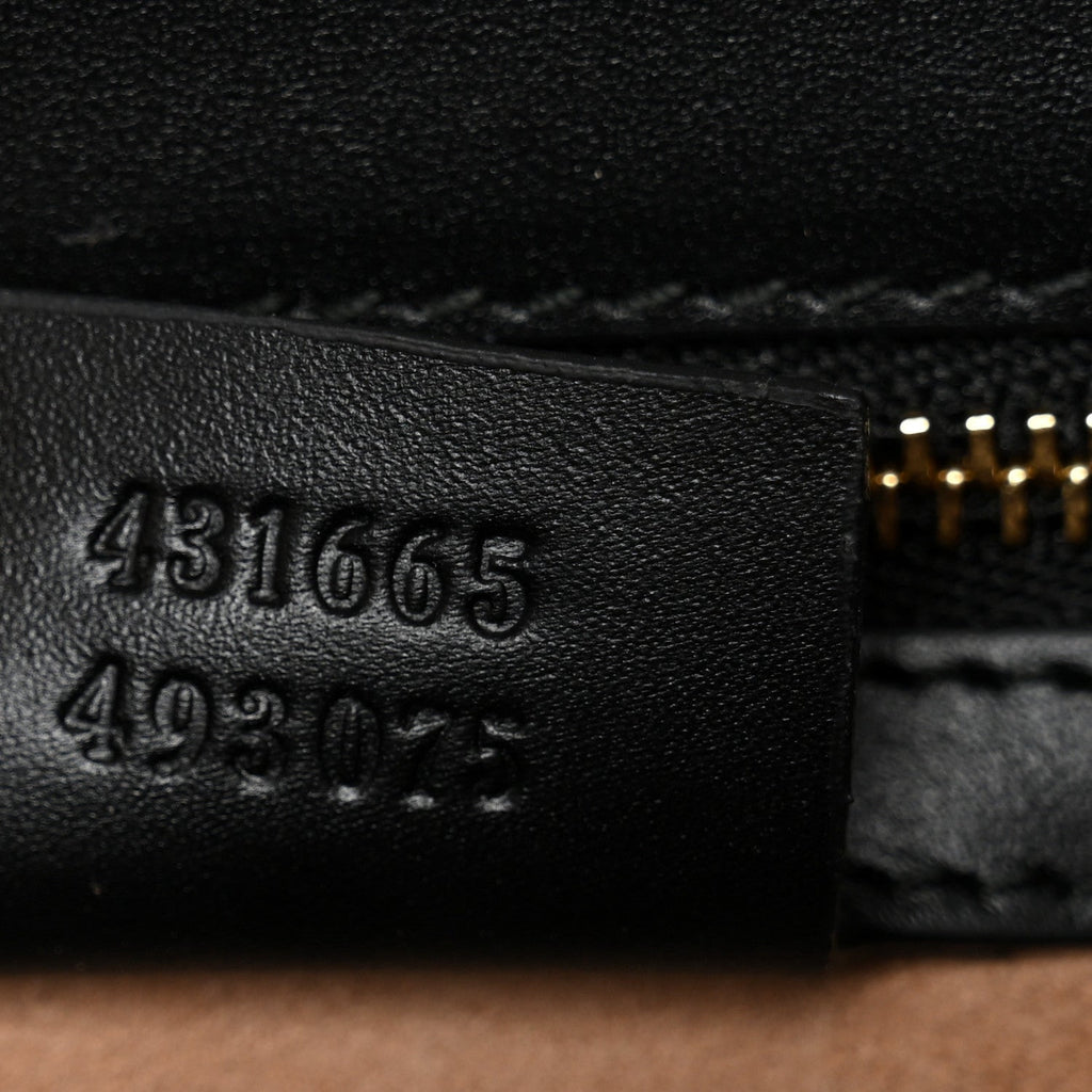 Gucci Guccissima Signature Medium Sylvie Top Handle Bag Black