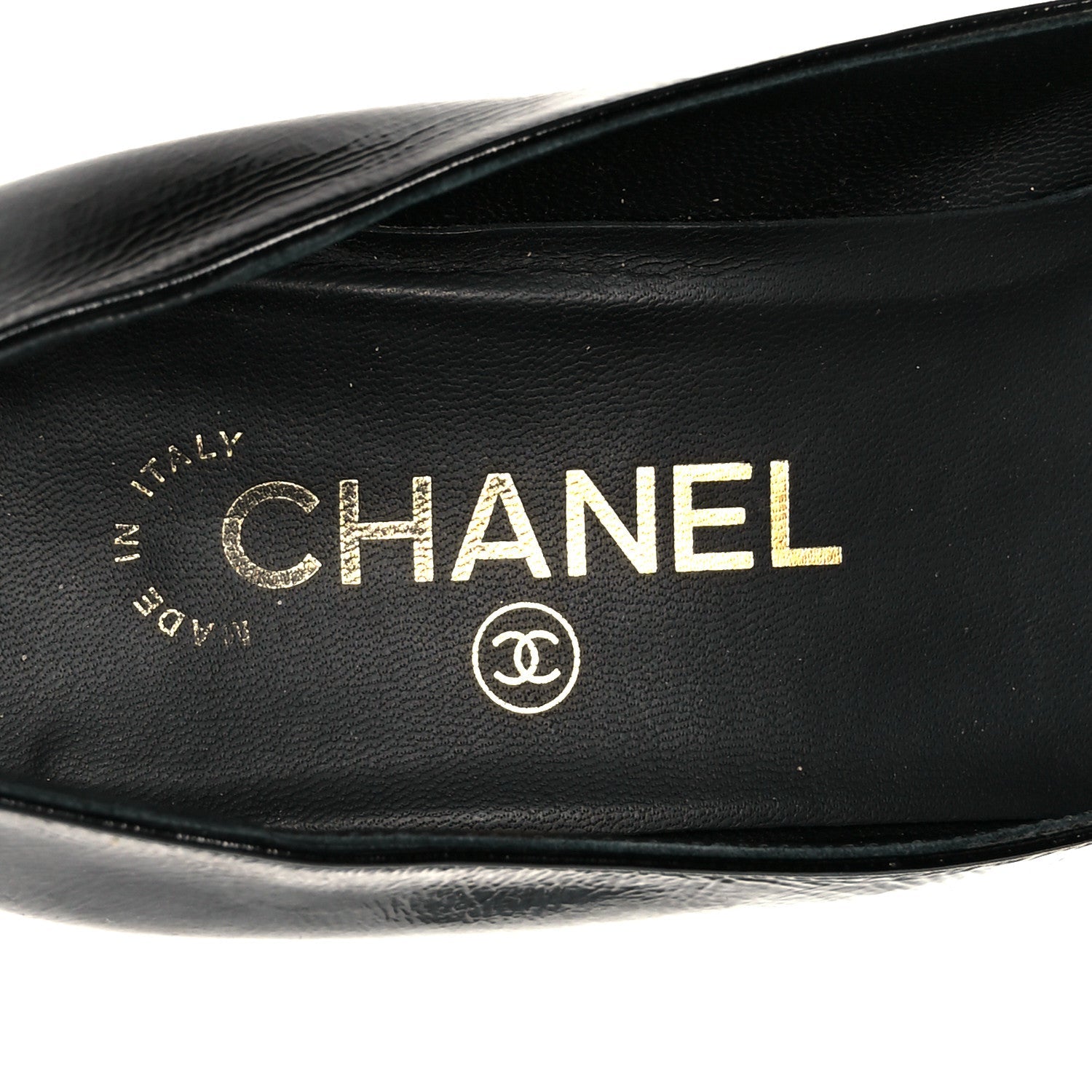 Patent Calfskin Cap Toe Mary Janes 36.5 Black