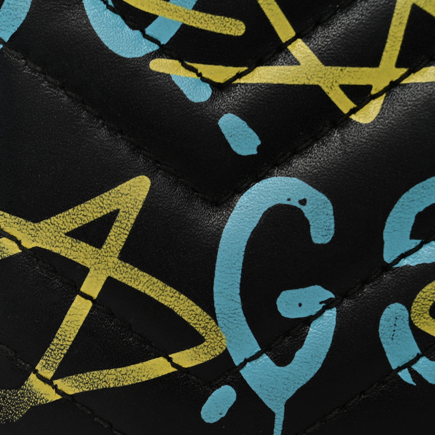 Gucci Calfskin Matelasse GucciGhost GG Marmont Zip Around Wallet Black New Acquamarine