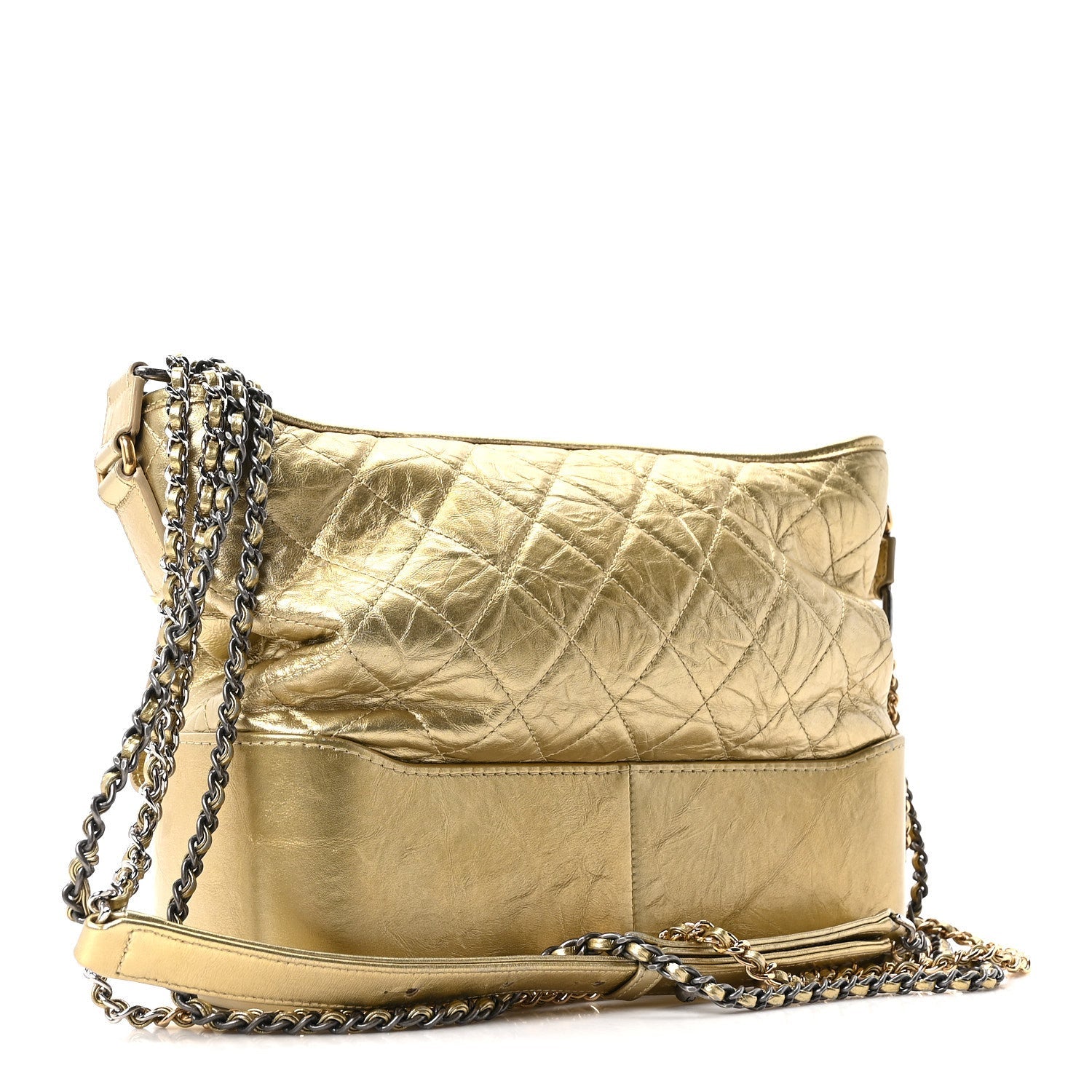 Chanel Metallic Aged Calfskin Quilted Medium Gabrielle Gold