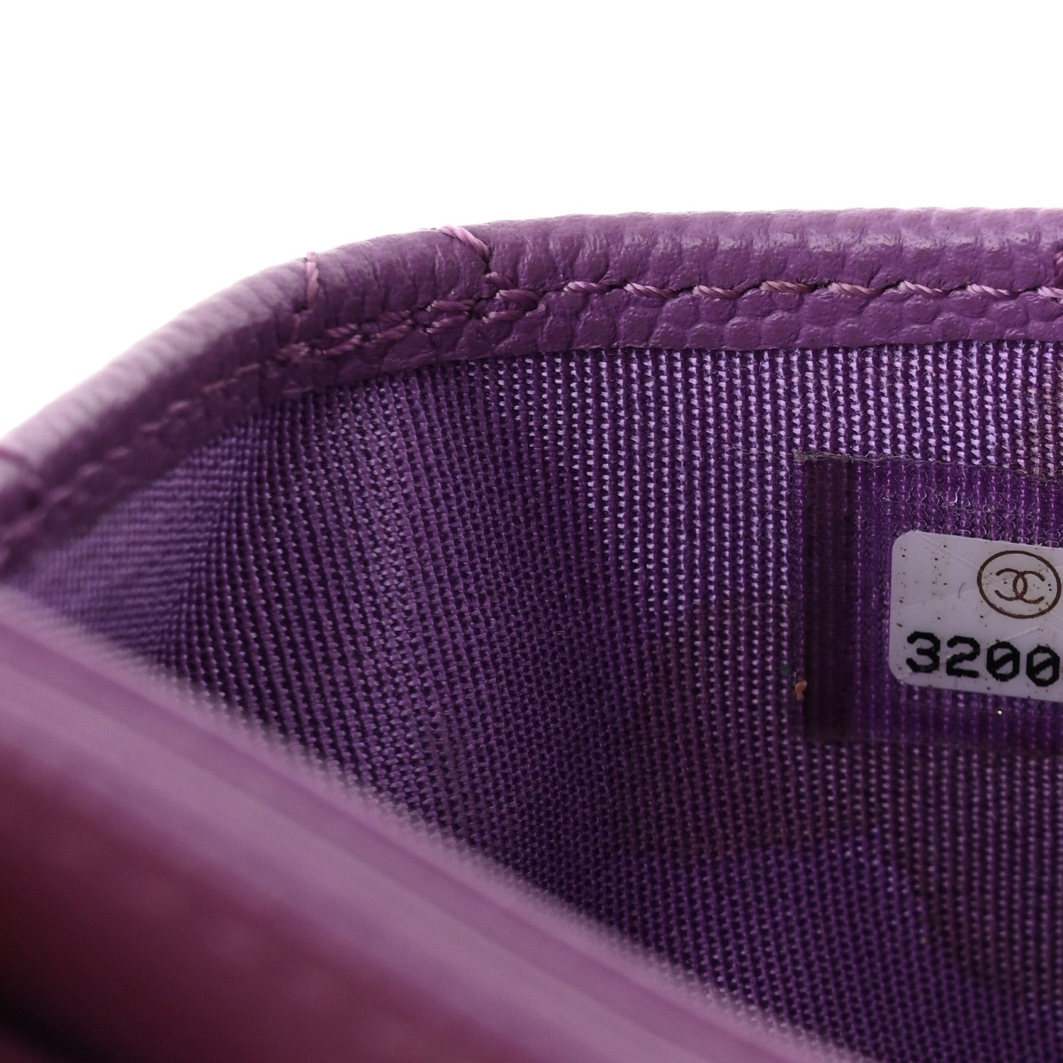 Caviar Quilted Card Holder Purple