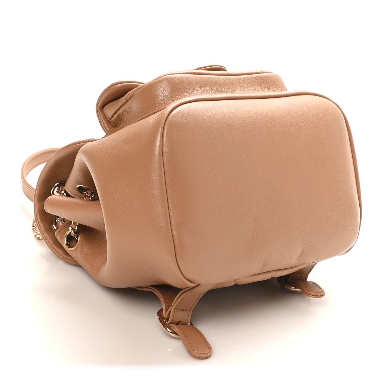 Chanel Quilted Small Duma Pockets Drawstring Backpack Light Brown