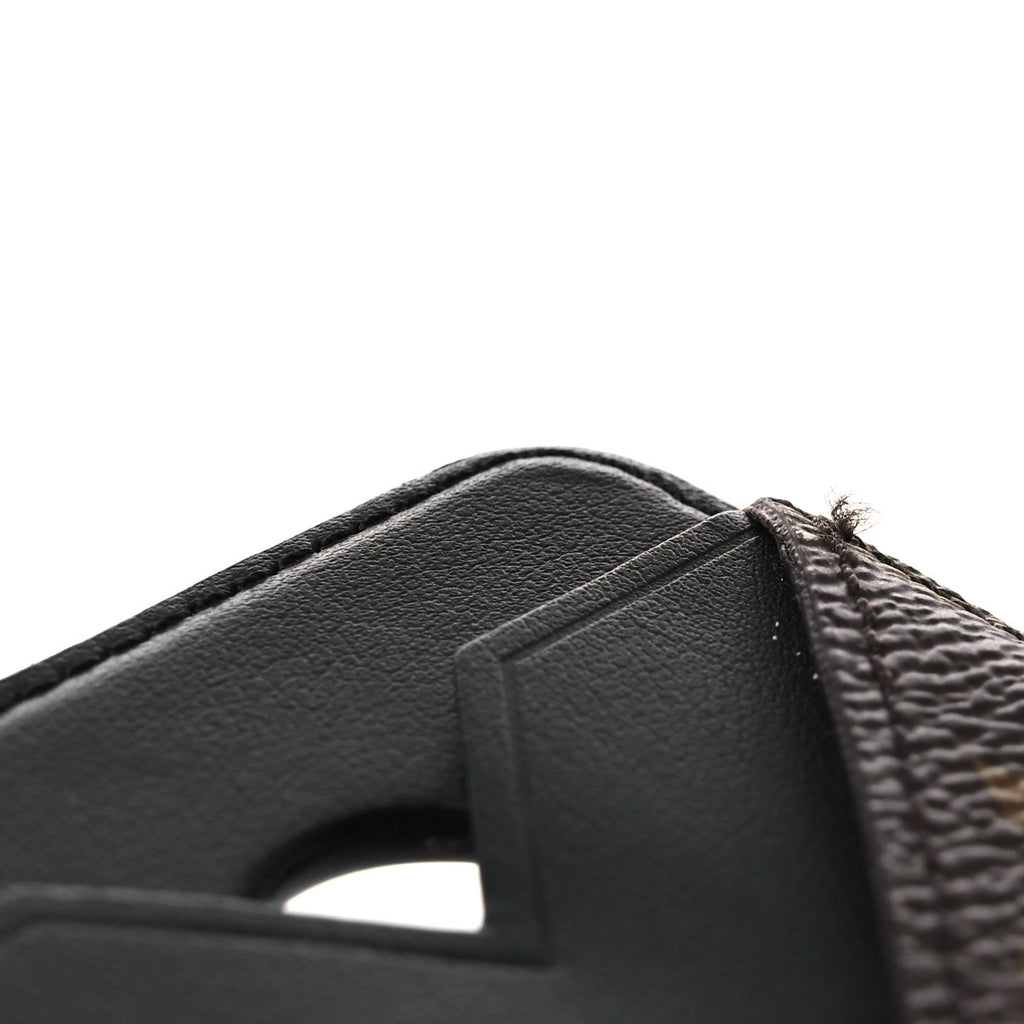 Louis Vuitton Monogram Macassar Magnetic Card Holder Black